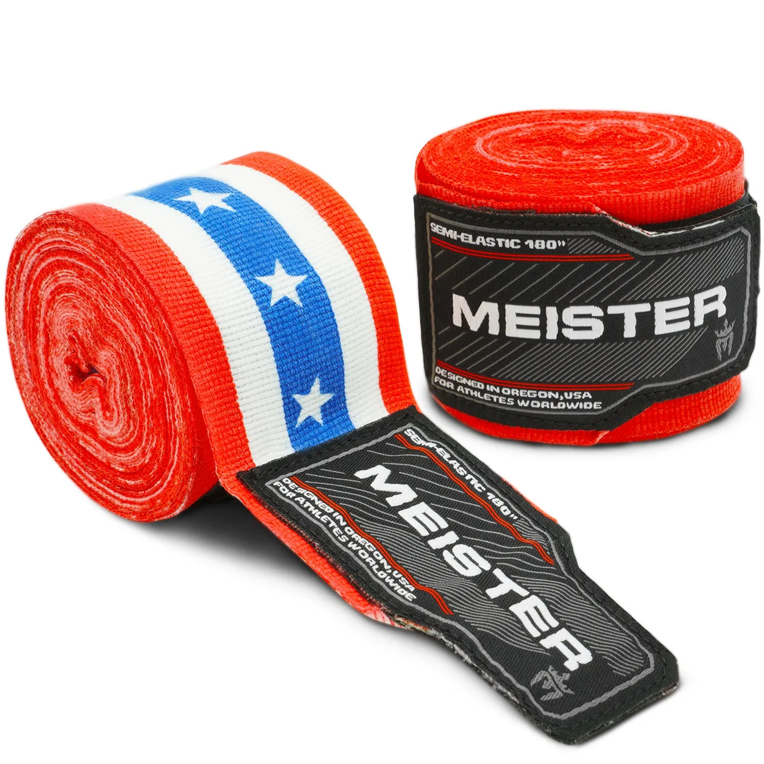 180" Semi-Elastic Hand Wraps for MMA & Boxing (Pair) - American