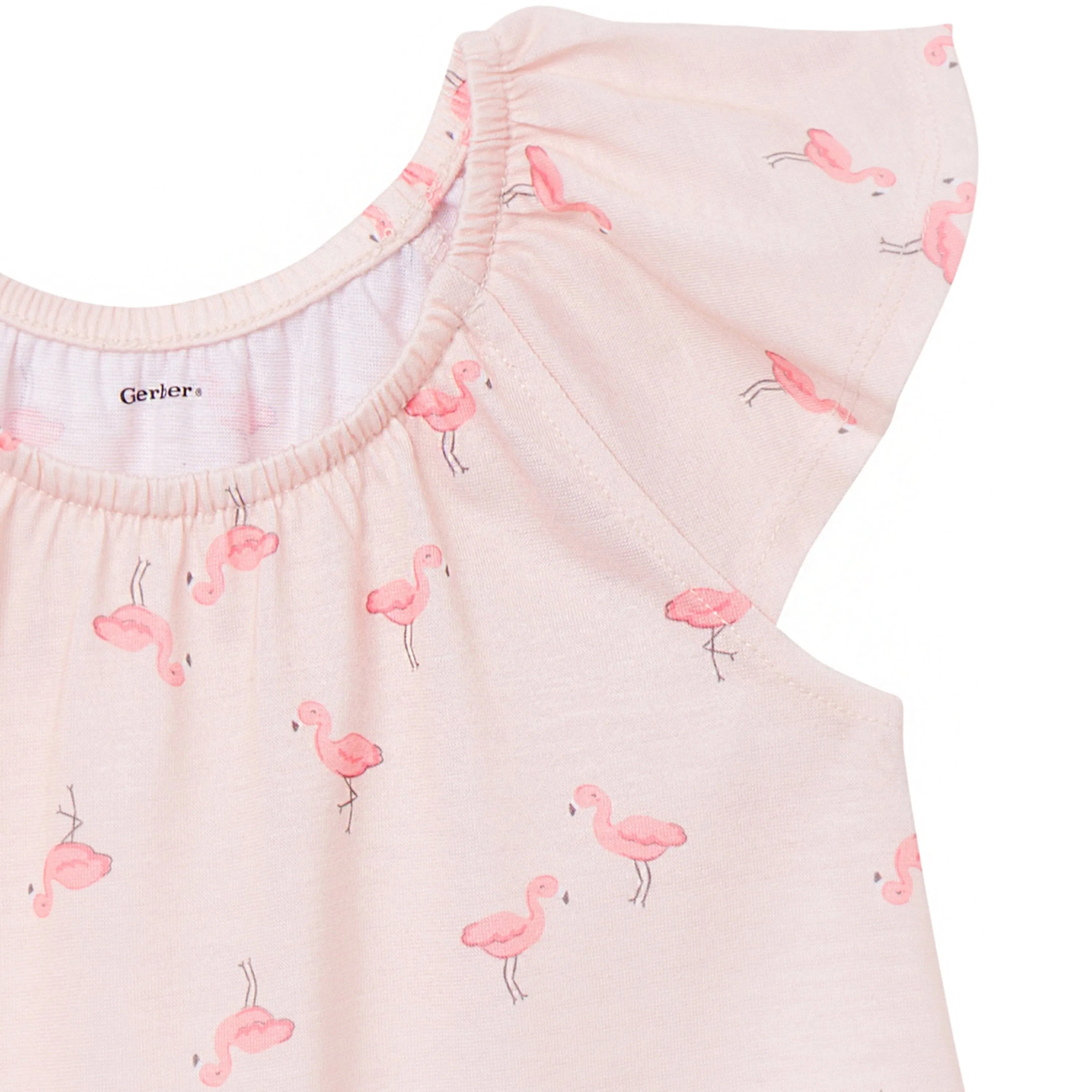 2-Pack Toddler Girls Flamingoes Short Sleeve Nightgowns