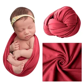 Babymoon Jersey Stretchble Baby Photography Shoot Wrap Cloth- Maroon