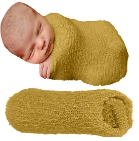 Babymoon Mohair Stretchble Baby Photography Shoot Wrap Cloth - Mustard