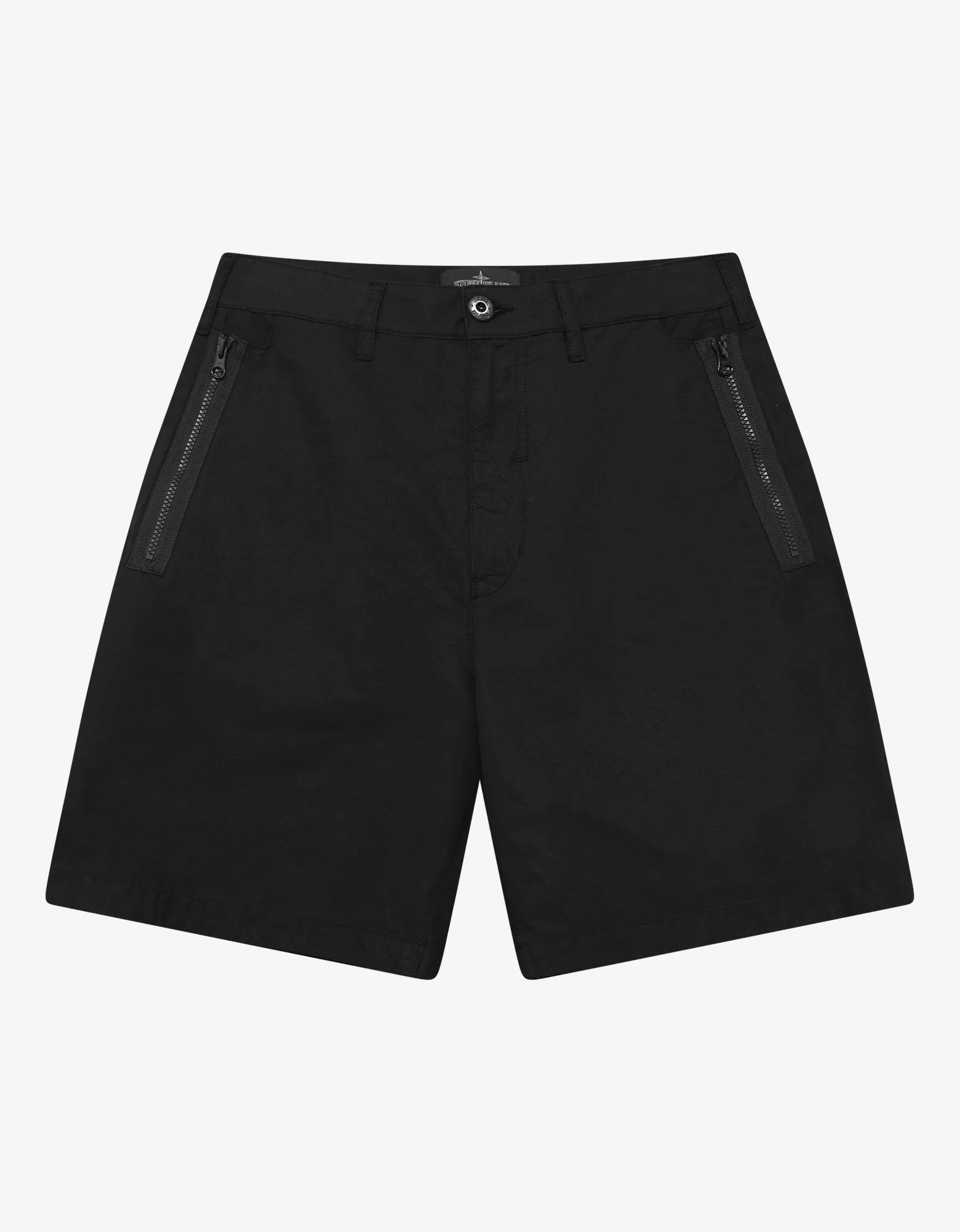 Black Zip Chino Shorts