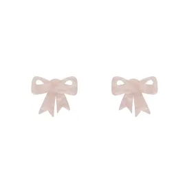 Bow Ripple Resin Stud Earrings - Pink