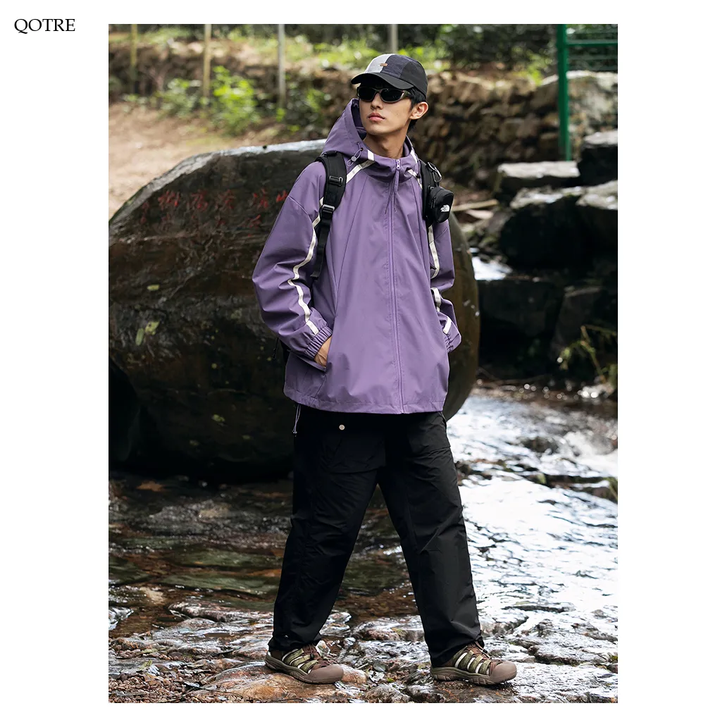 Camping Outdoor Windproof Raincoat Hooded Jacket