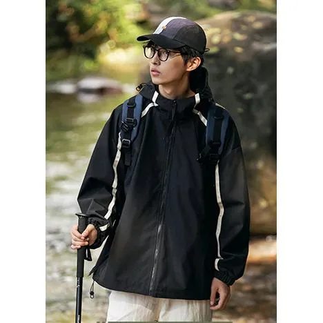 Camping Outdoor Windproof Raincoat Hooded Jacket