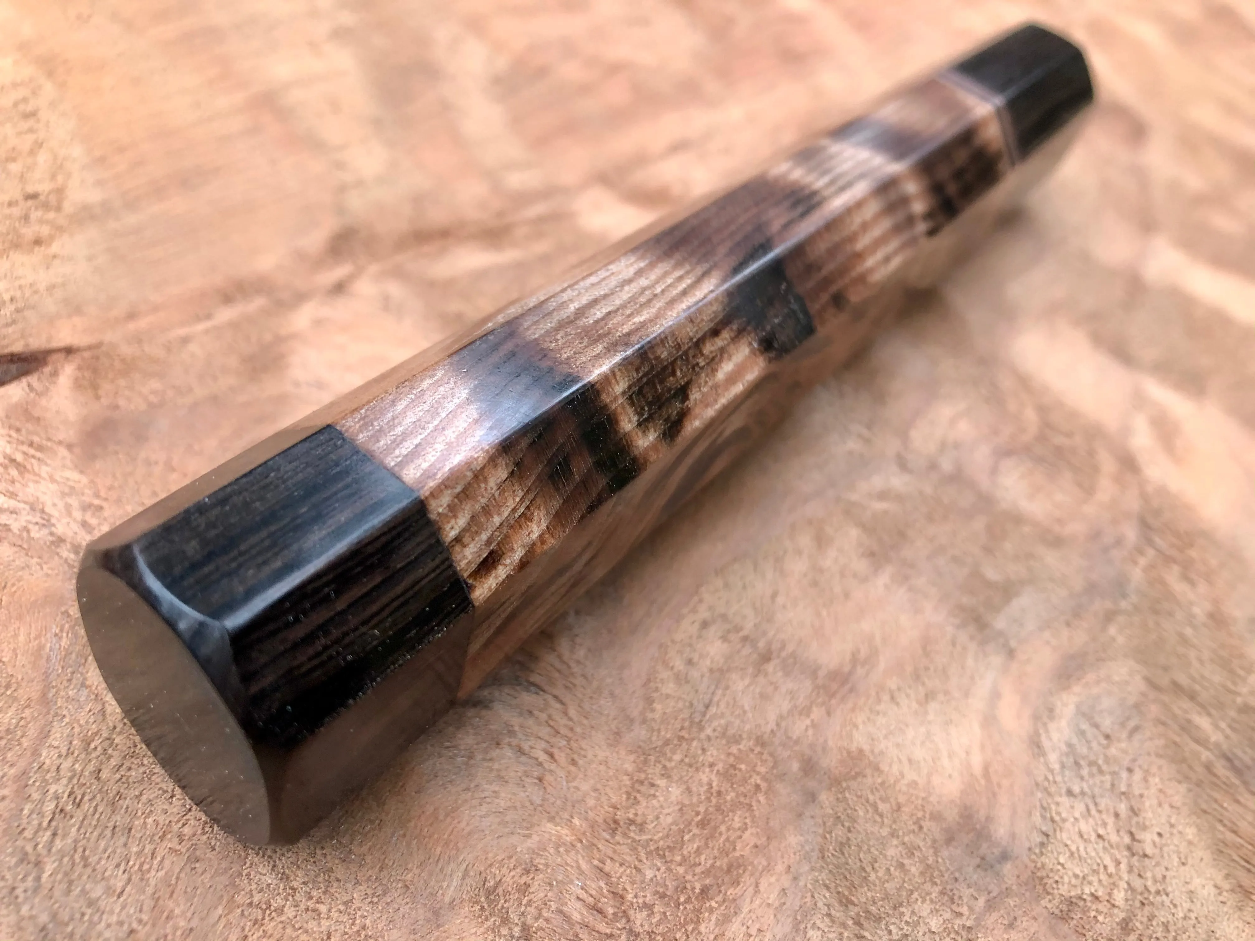 Custom Japanese Knife Handle - Curly Sequoia