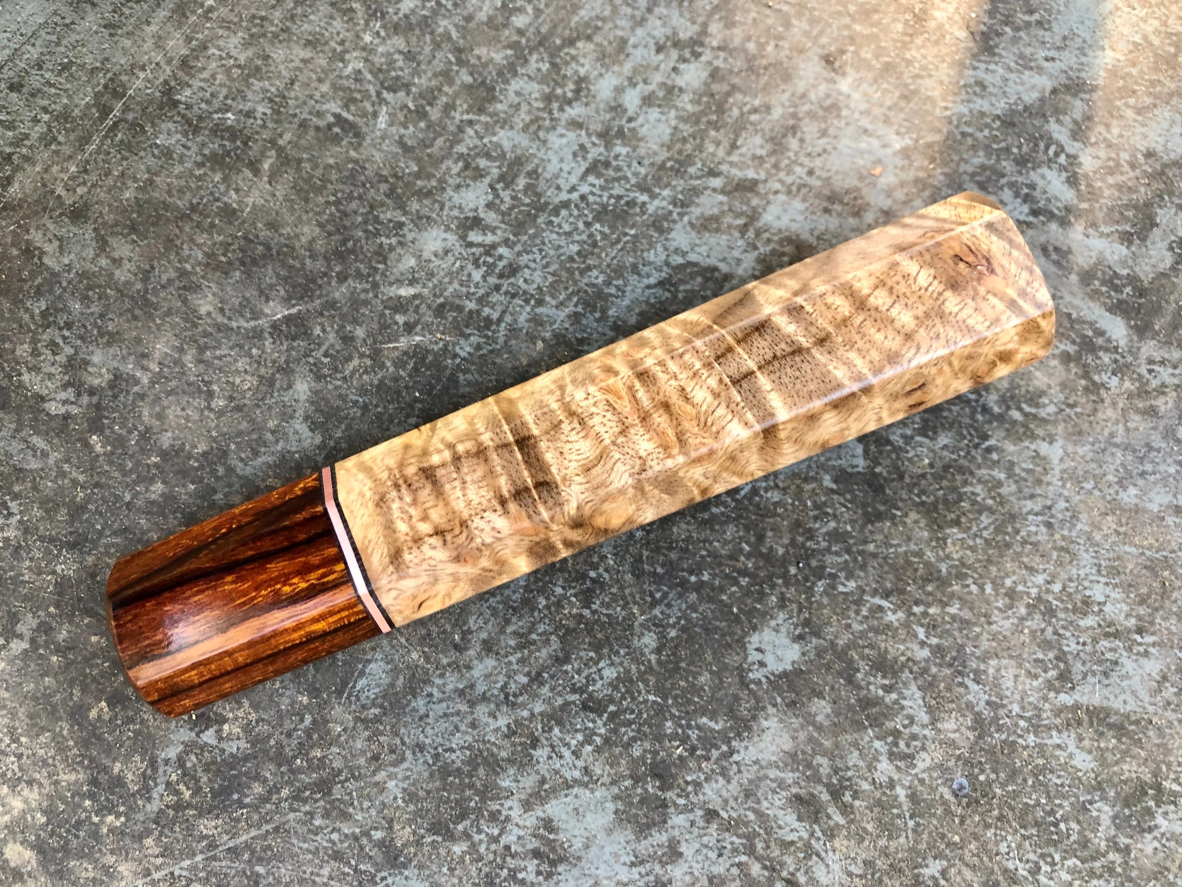 Custom Japanese Wa Handle - Curly Myrtle