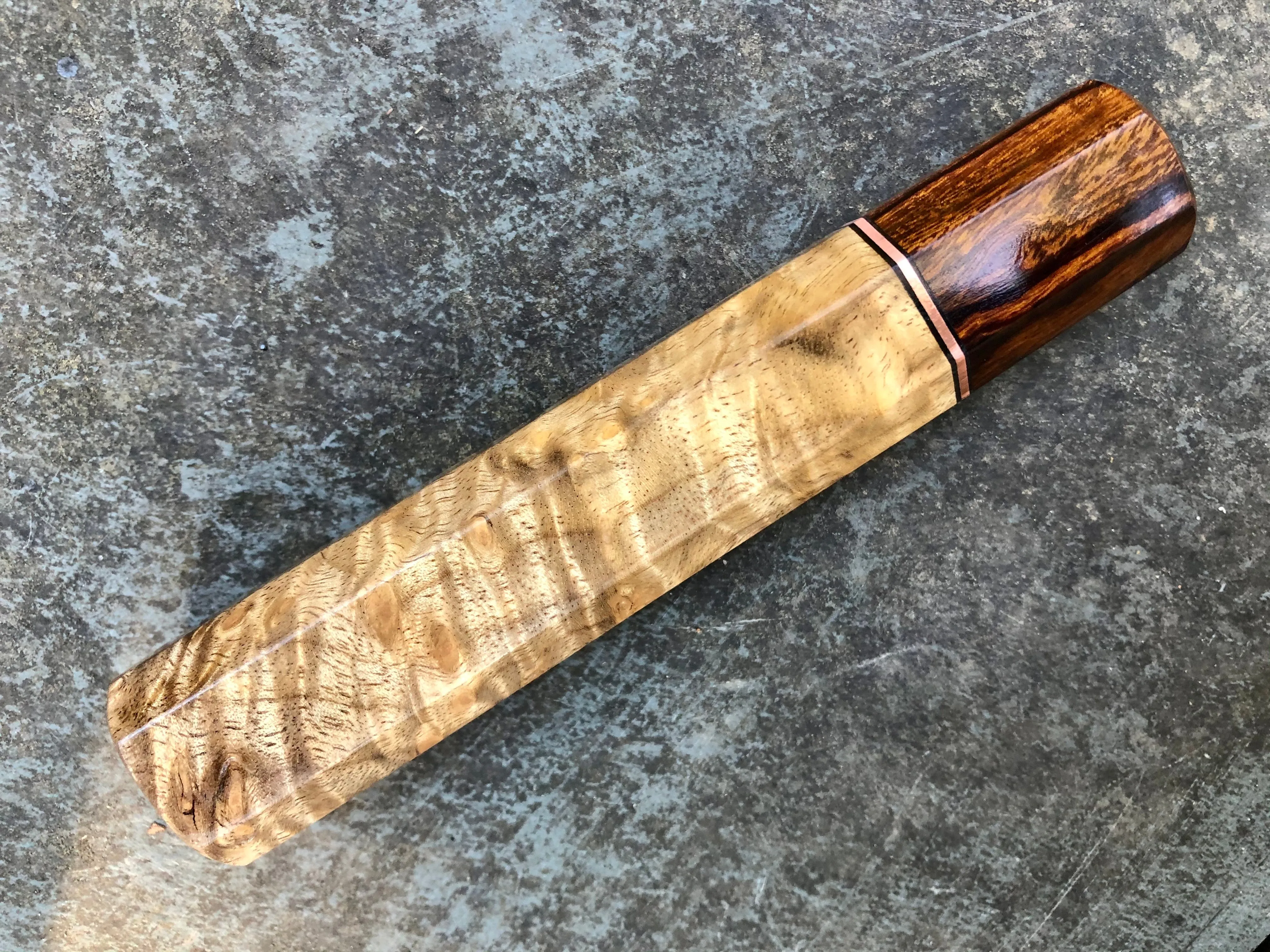 Custom Japanese Wa Handle - Curly Myrtle