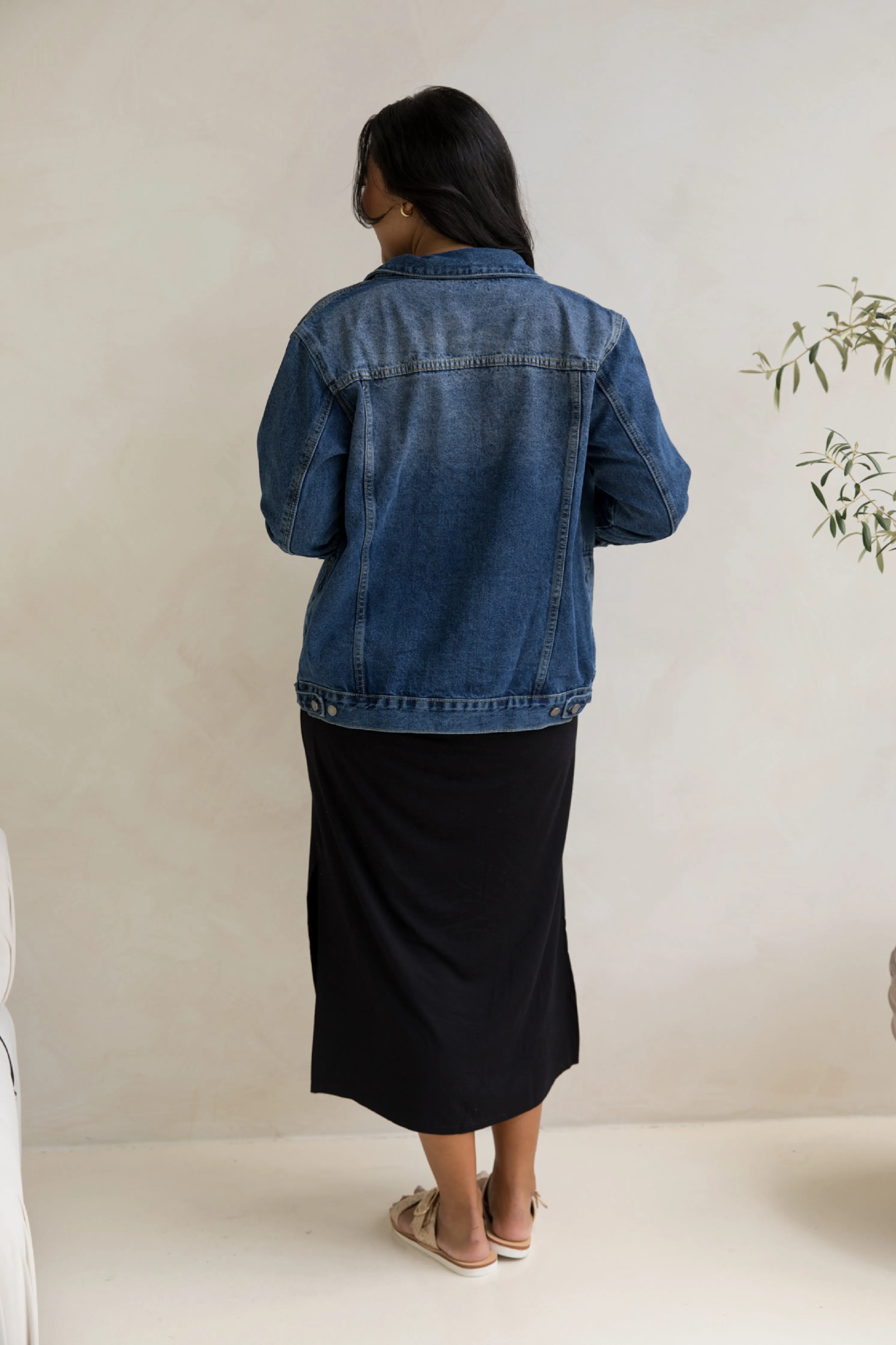 Denim Basic Jacket | Dark Wash Denim