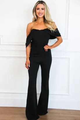 Destiny Off Shoulder Jumpsuit: Black