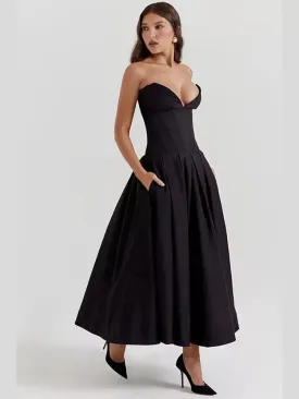 Elegant Maxi Dress with Off-shoulder and Backless Design