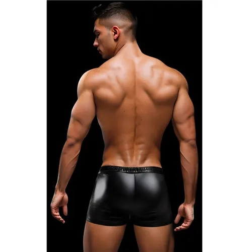 ENVY LACE-UP WETLOOK TRUNKS-BLACK/RED