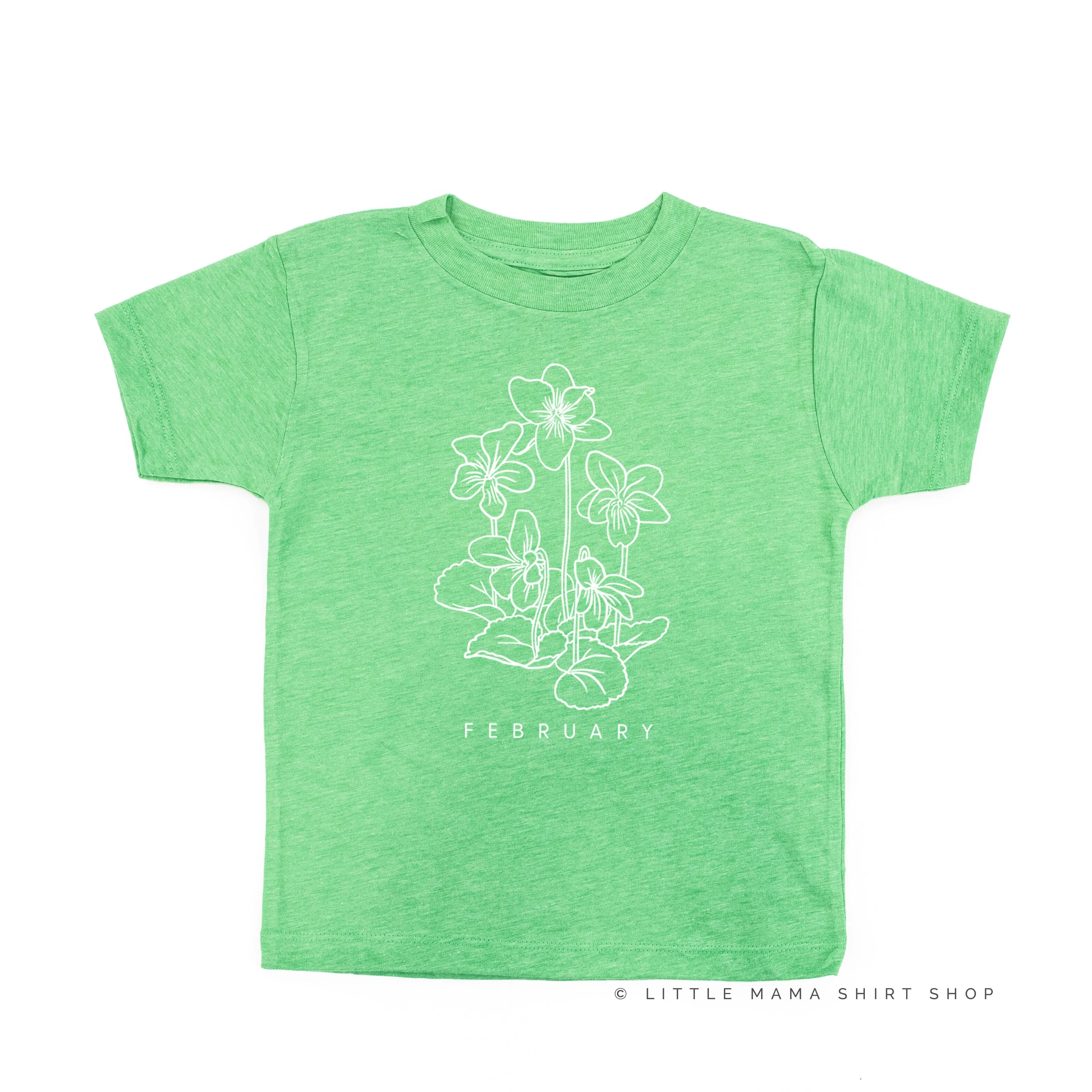 FEBRUARY BIRTH FLOWER - Violet - Short Sleeve Child Shirt