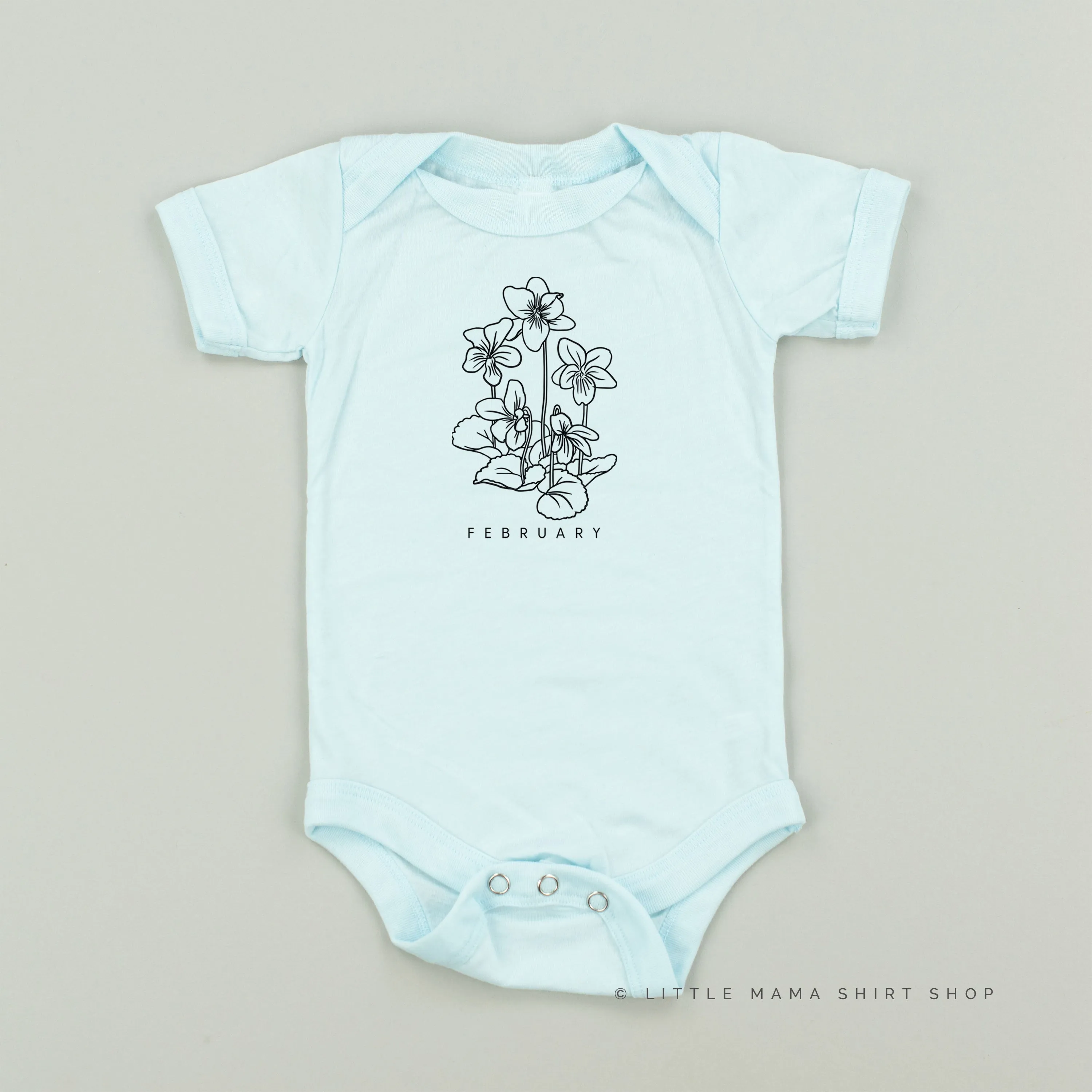 FEBRUARY BIRTH FLOWER - Violet - Short Sleeve Child Shirt