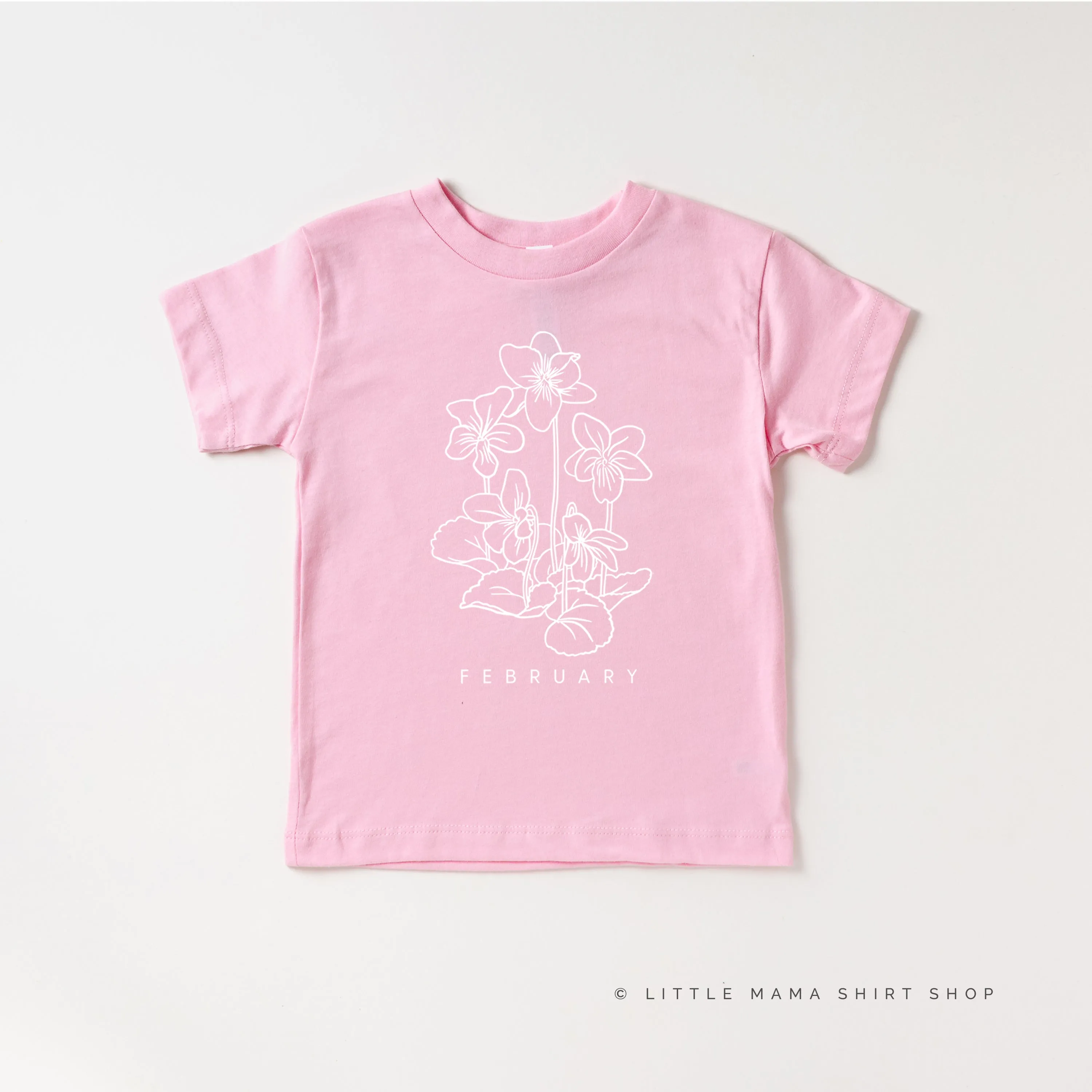 FEBRUARY BIRTH FLOWER - Violet - Short Sleeve Child Shirt