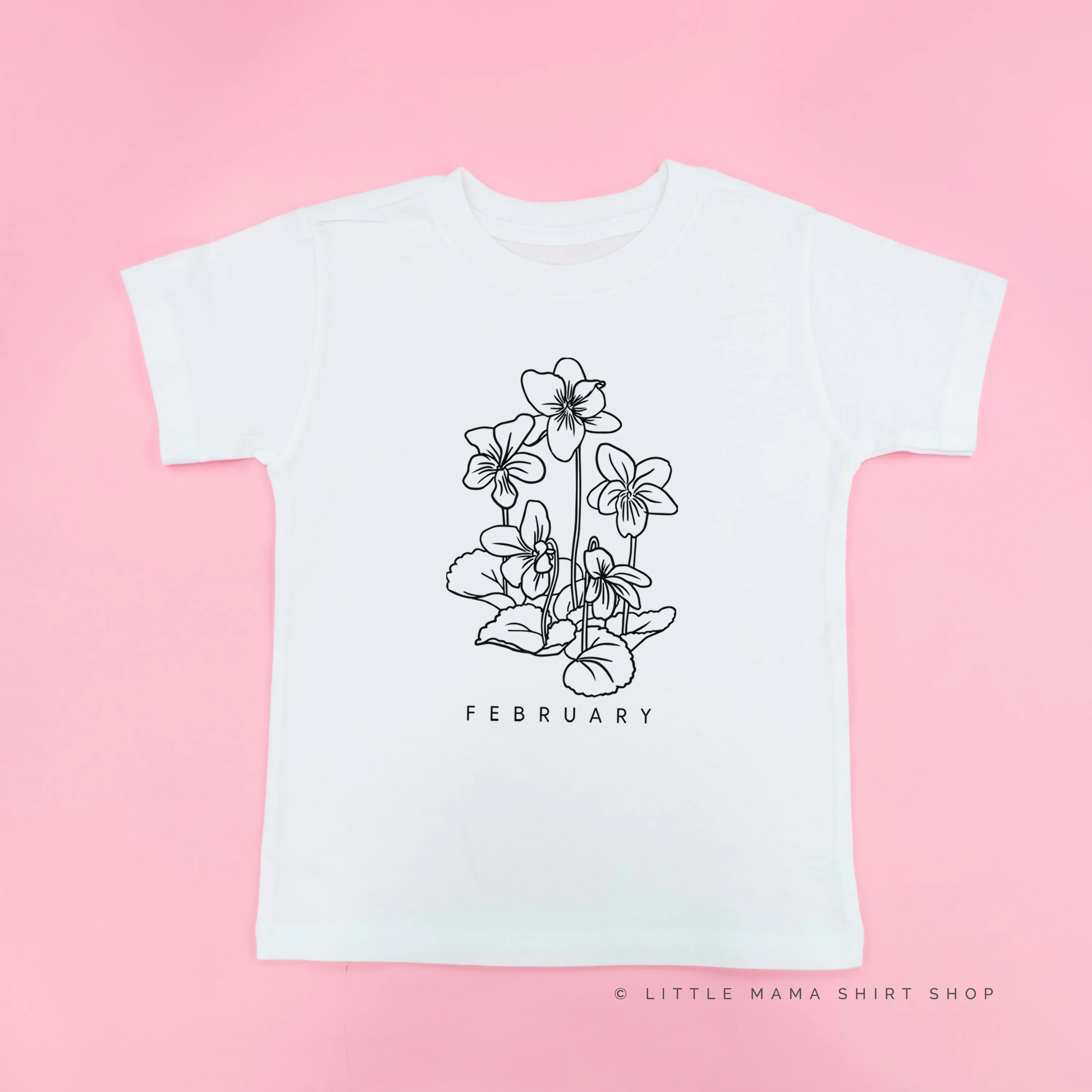 FEBRUARY BIRTH FLOWER - Violet - Short Sleeve Child Shirt