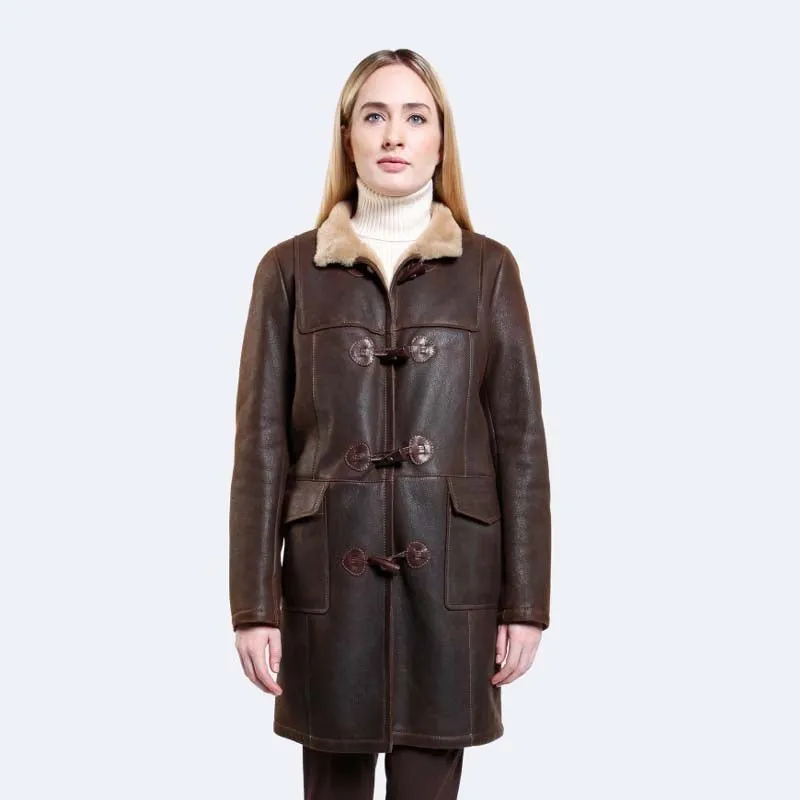 Genuine High Quality Best Shearling Olivia Sheepskin Coat