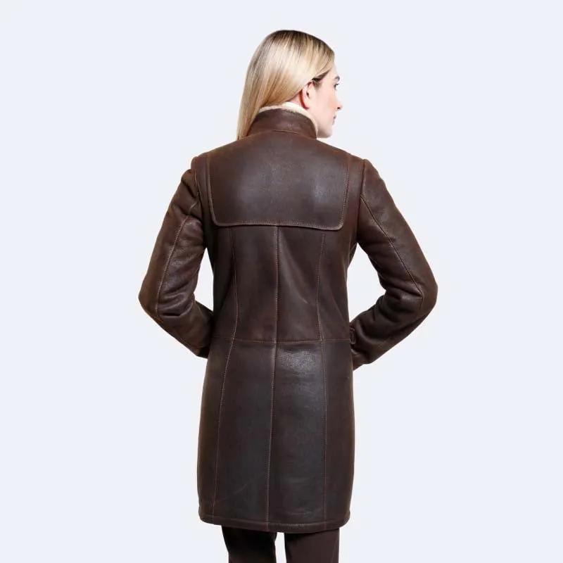 Genuine High Quality Best Shearling Olivia Sheepskin Coat