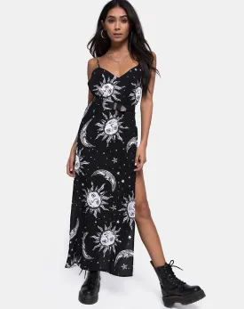 Hime Maxi Dress in Oversize Sun Moon and Stars