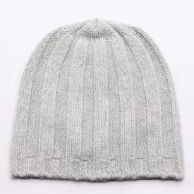 HUDSON 100% Pure Cashmere Jumbo Rib Beanie, Marle Grey