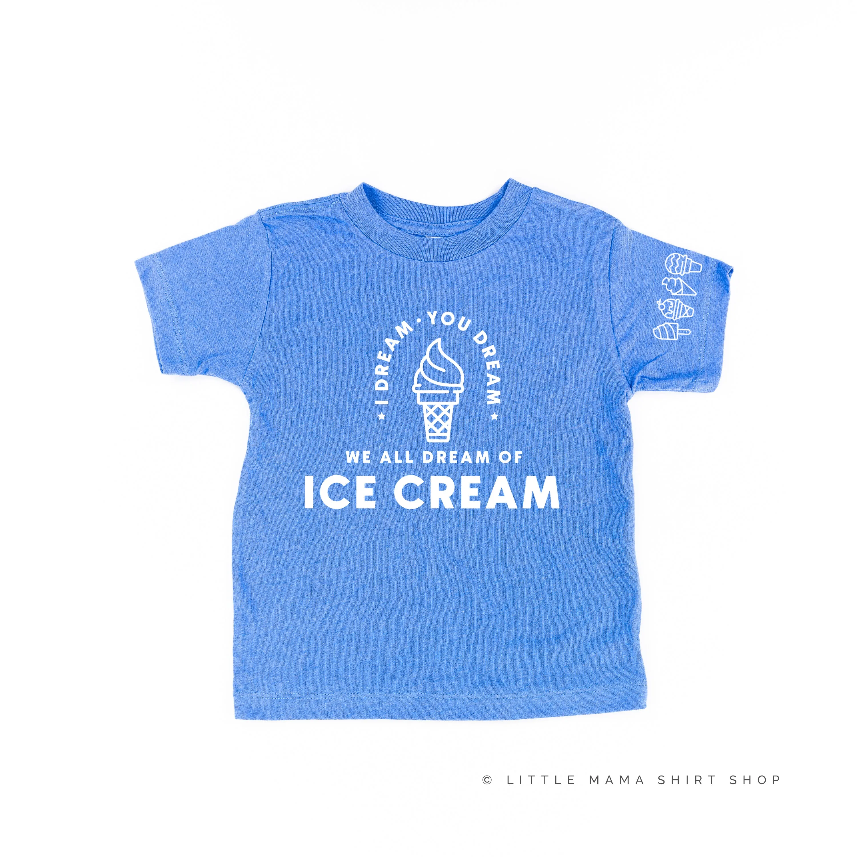 I DREAM OF ICE CREAM - Ice Cream Sleeve Detail - Short Sleeve Child Shirt