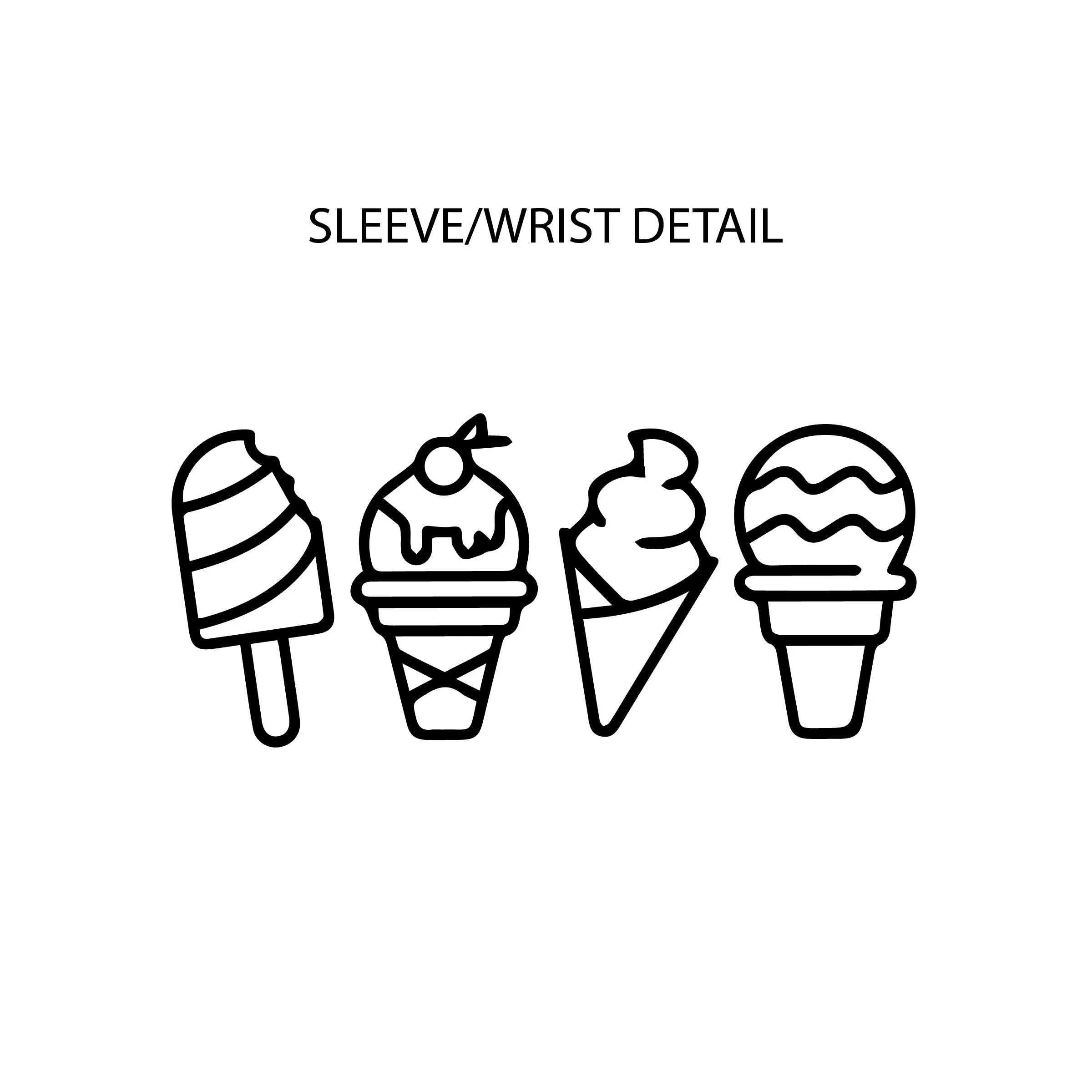 I DREAM OF ICE CREAM - Ice Cream Sleeve Detail - Short Sleeve Child Shirt