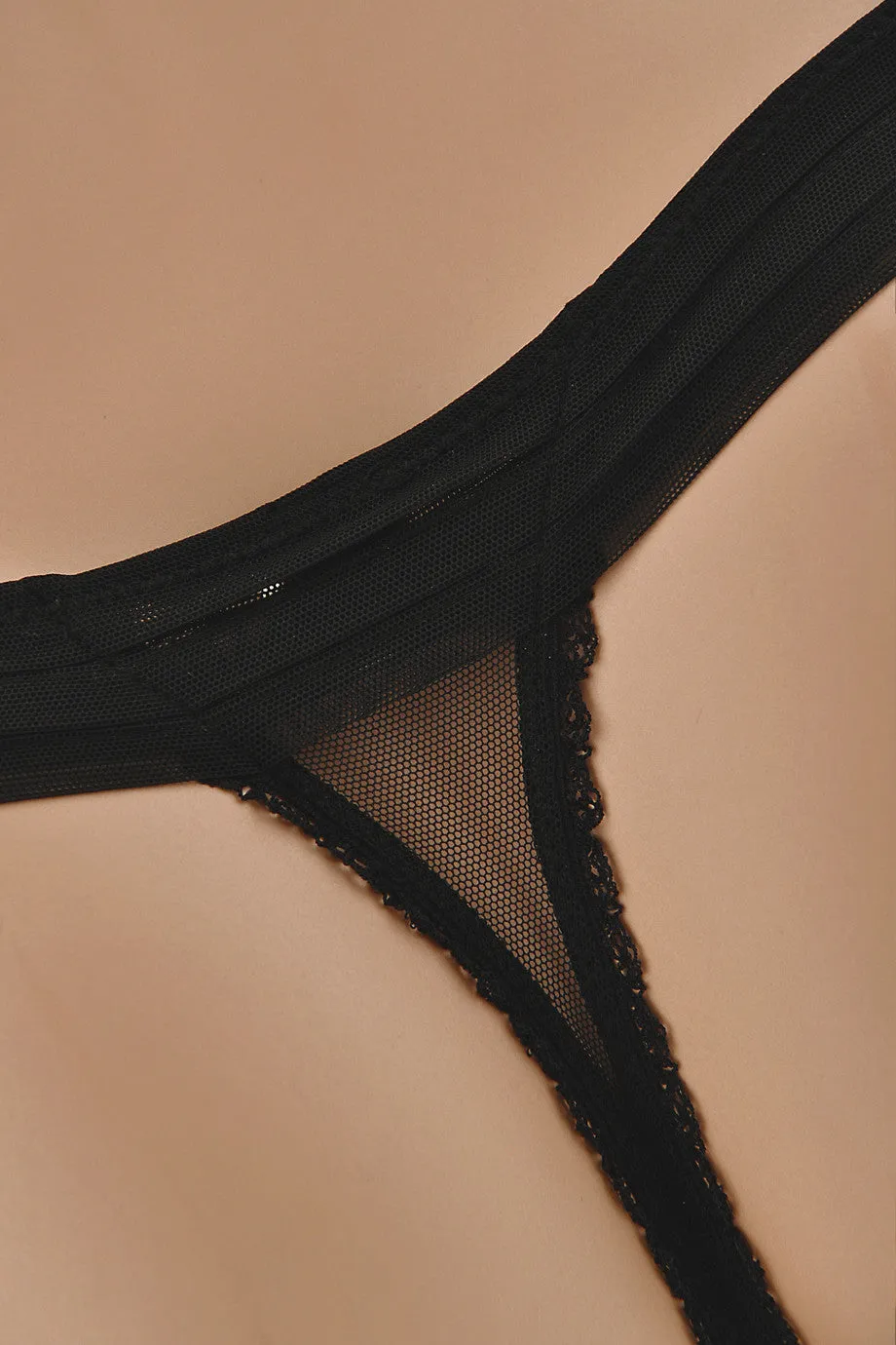 JOLIE Black Tulle Thong