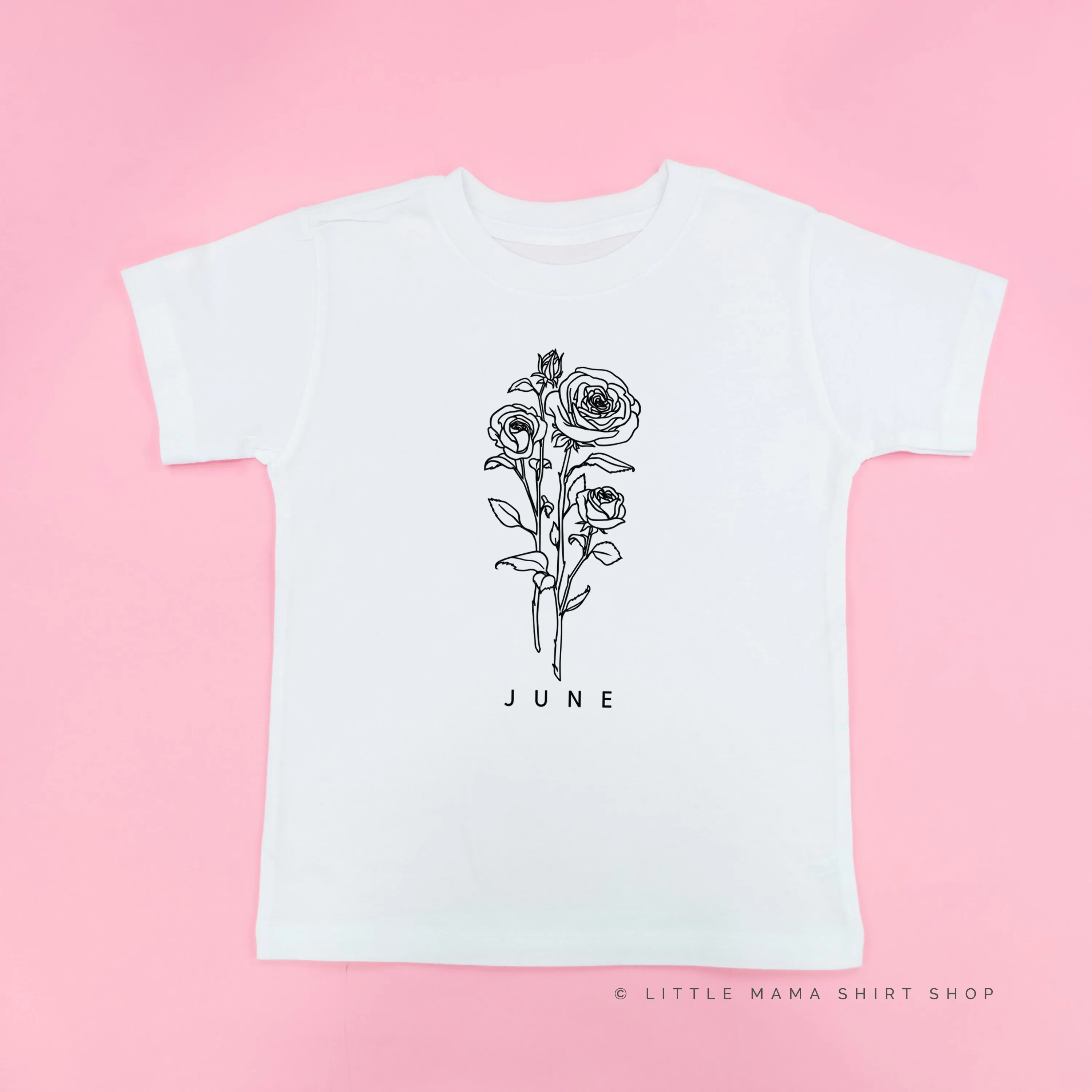 JUNE BIRTH FLOWER - Rose - Short Sleeve Child Shirt