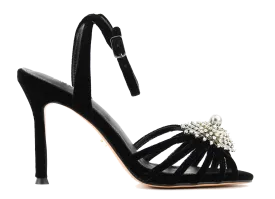 LOLA CRUZ X PAUL WARMER PERLA SANDAL BLACK