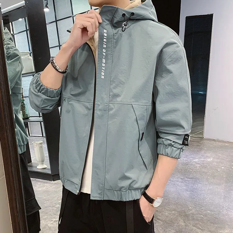 Loose Fit Sports Casual Raincoat Hooded Jacket