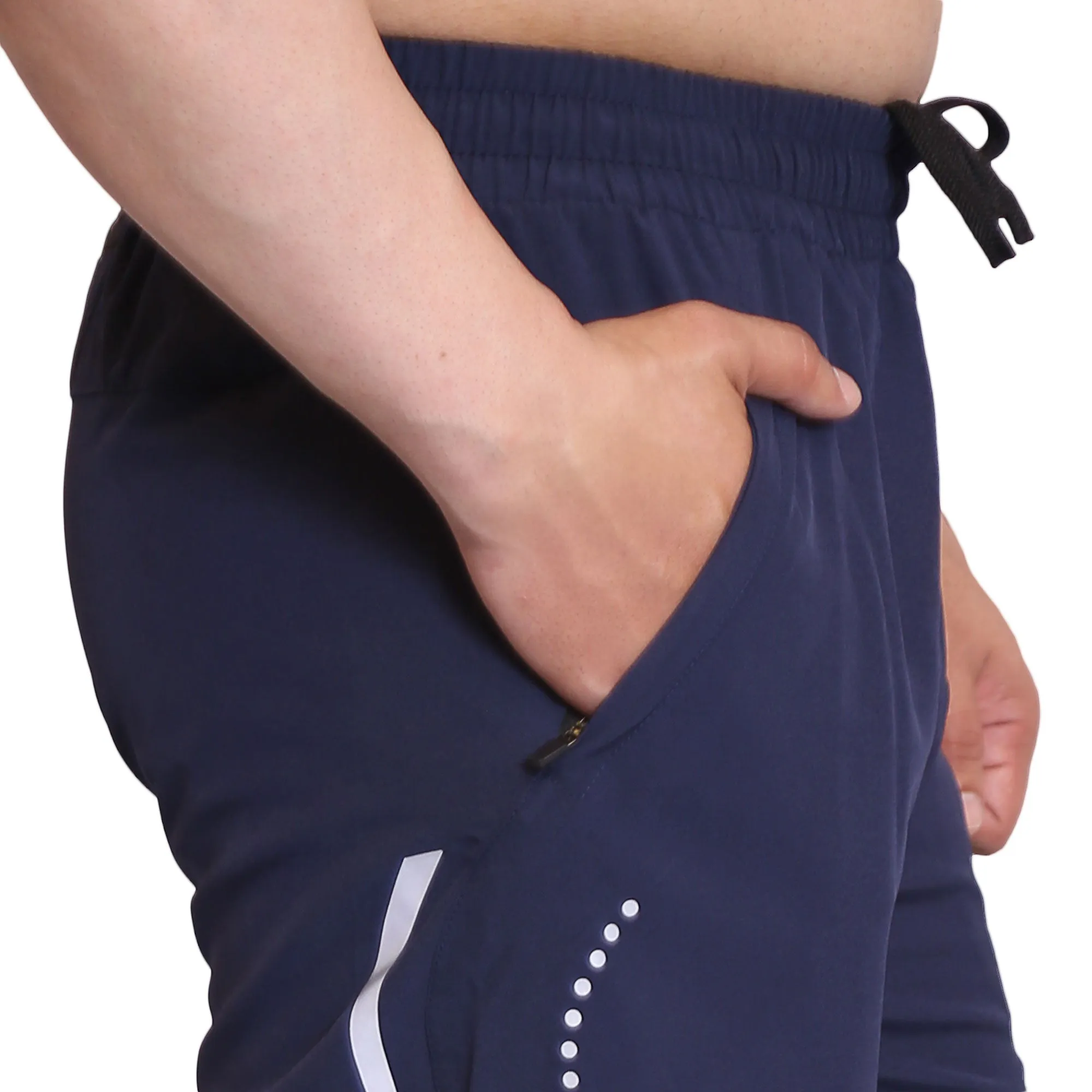 Men's Navy Blue Sports Shorts for Running & Gym