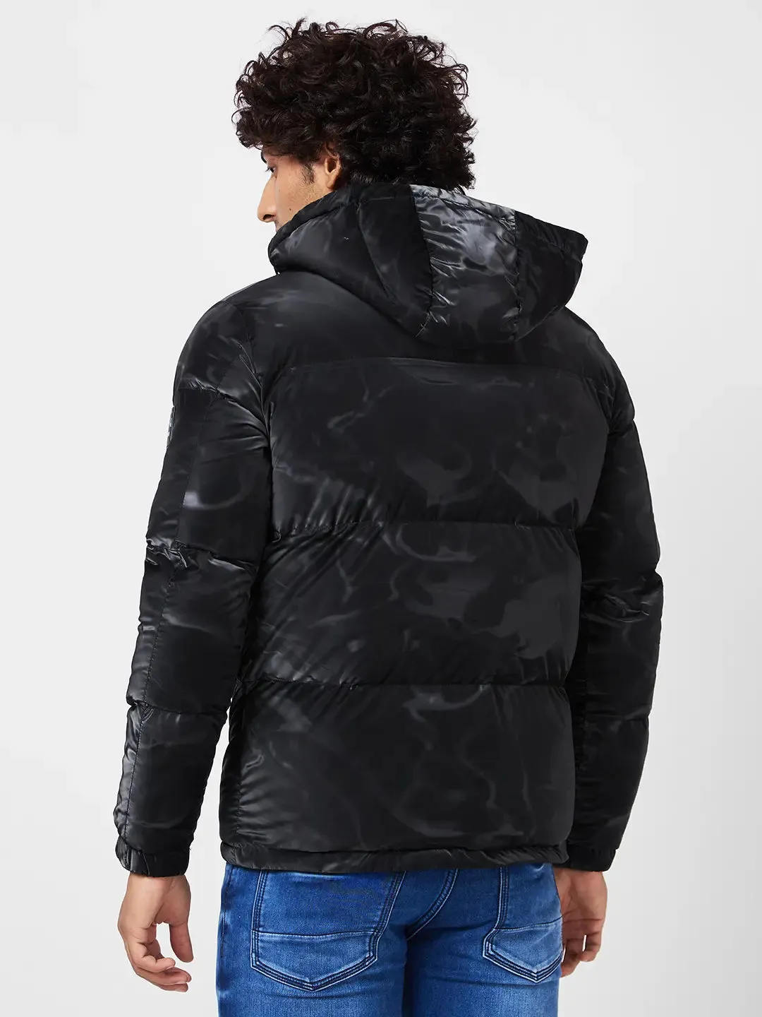 Men'S Printed Jacket With Cf Br and ed Zipper