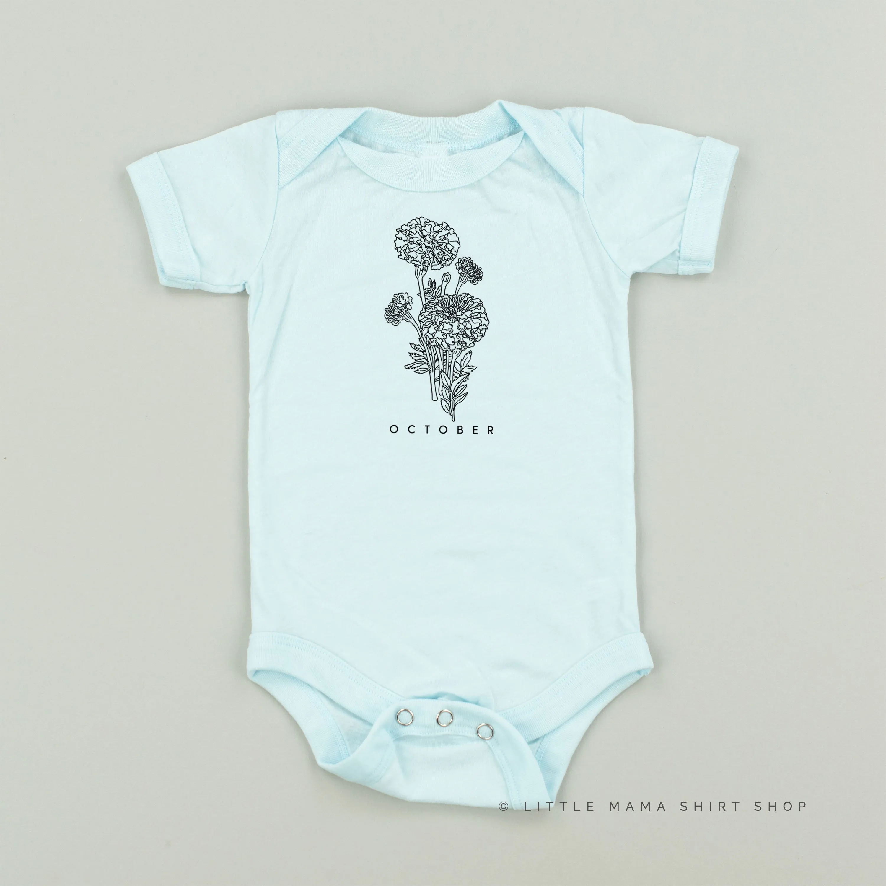 OCTOBER BIRTH FLOWER - Marigold - Short Sleeve Child Shirt