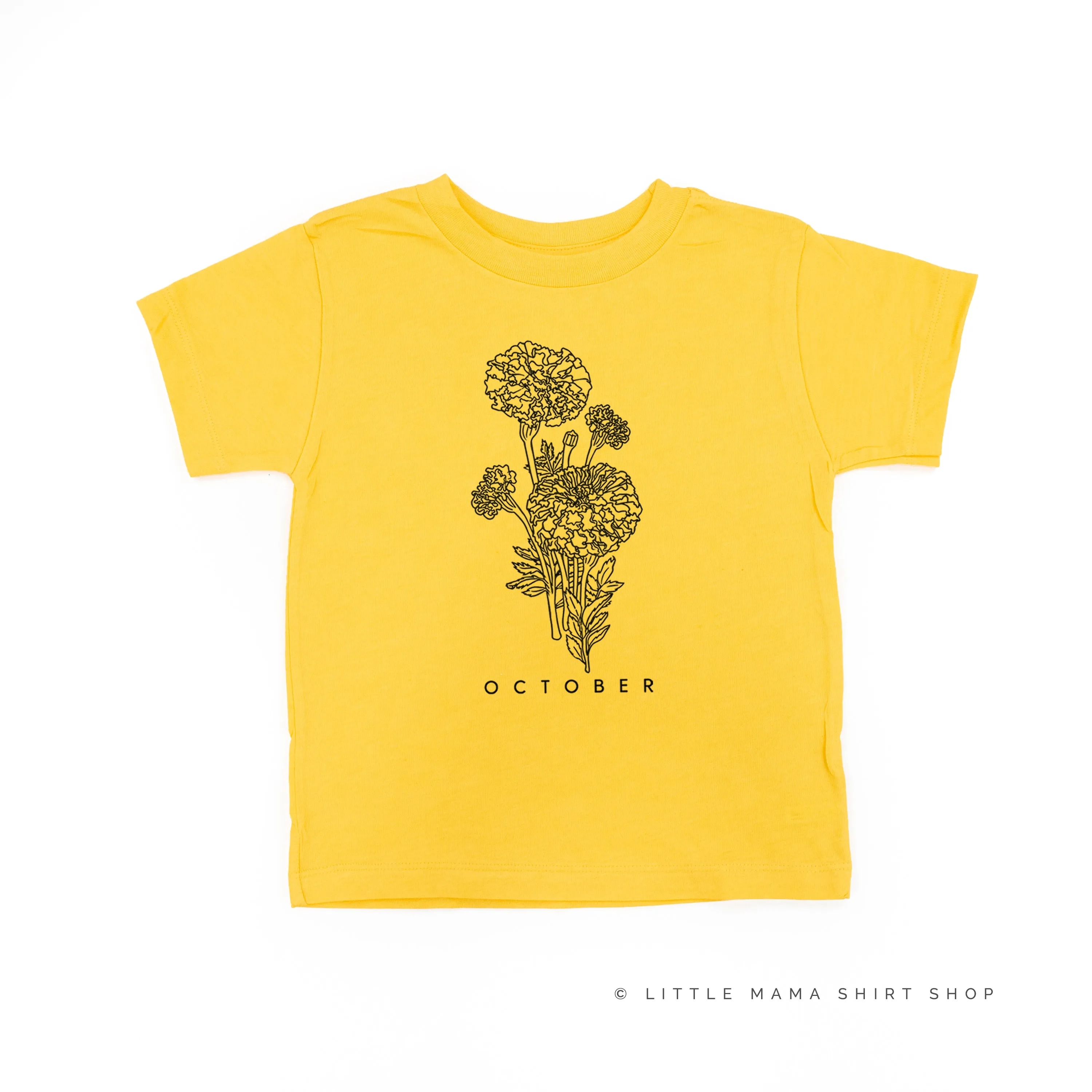 OCTOBER BIRTH FLOWER - Marigold - Short Sleeve Child Shirt