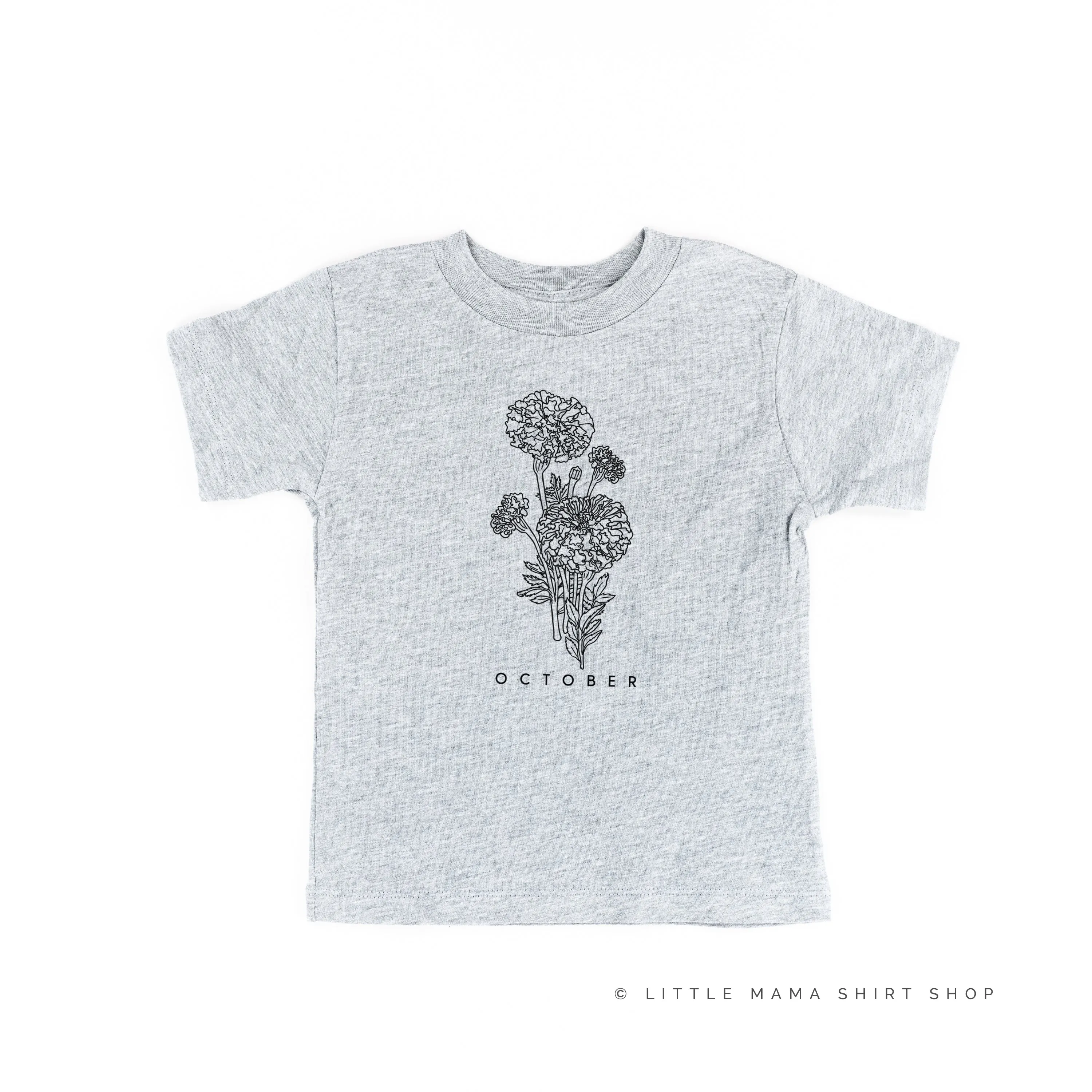 OCTOBER BIRTH FLOWER - Marigold - Short Sleeve Child Shirt