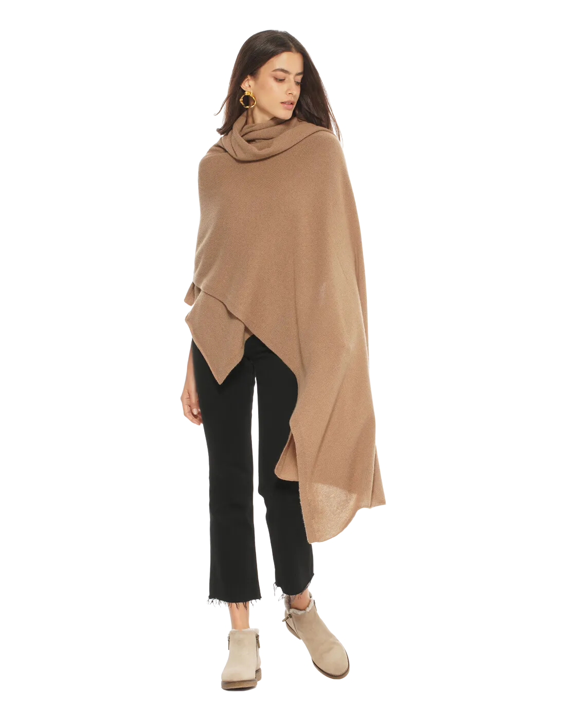 Pure Cashmere Maxi Wrap Camel