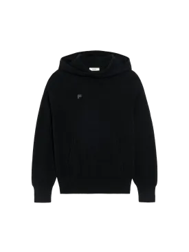 Recycled Cashmere Hoodie—black