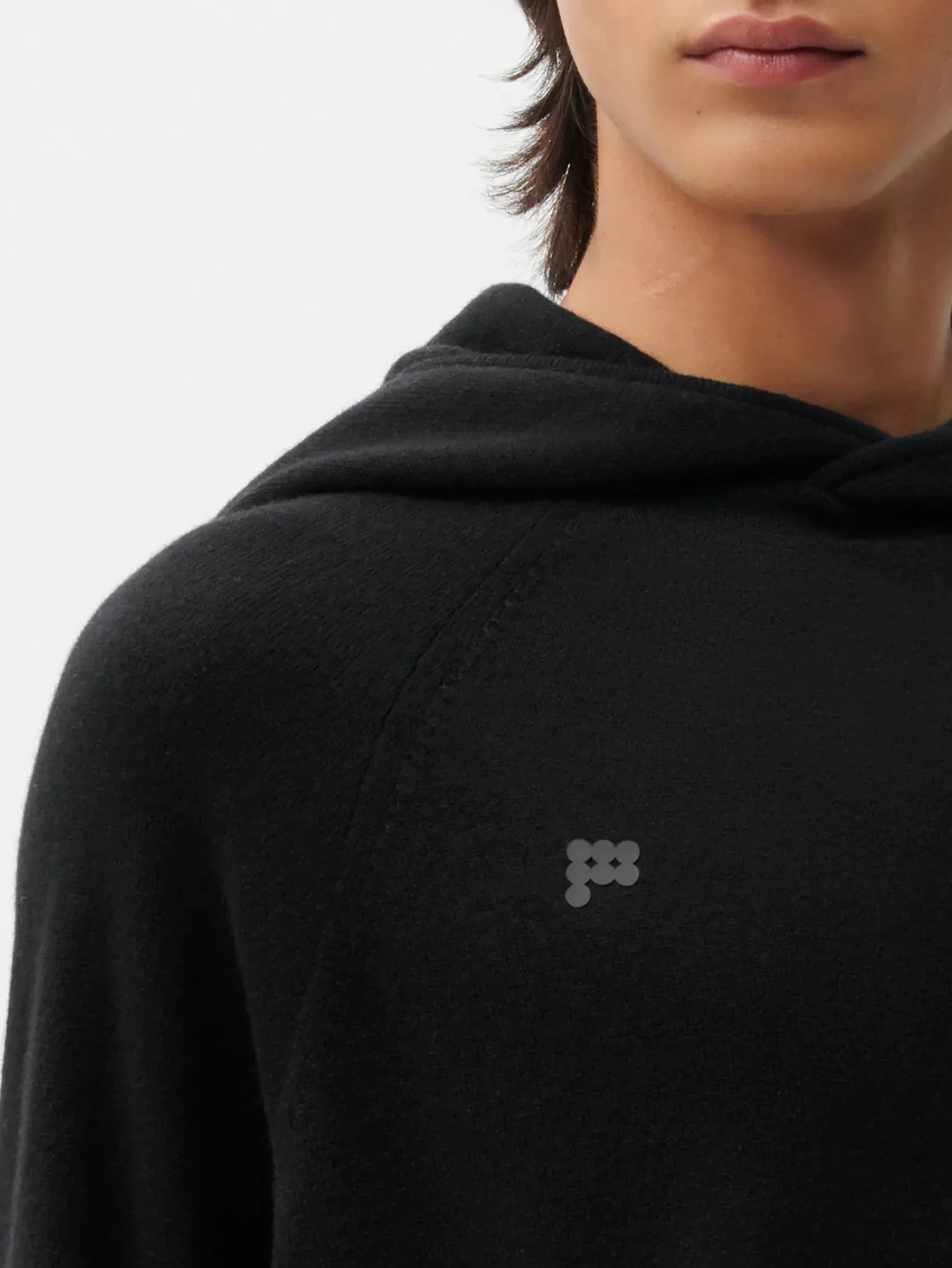 Recycled Cashmere Hoodie—black