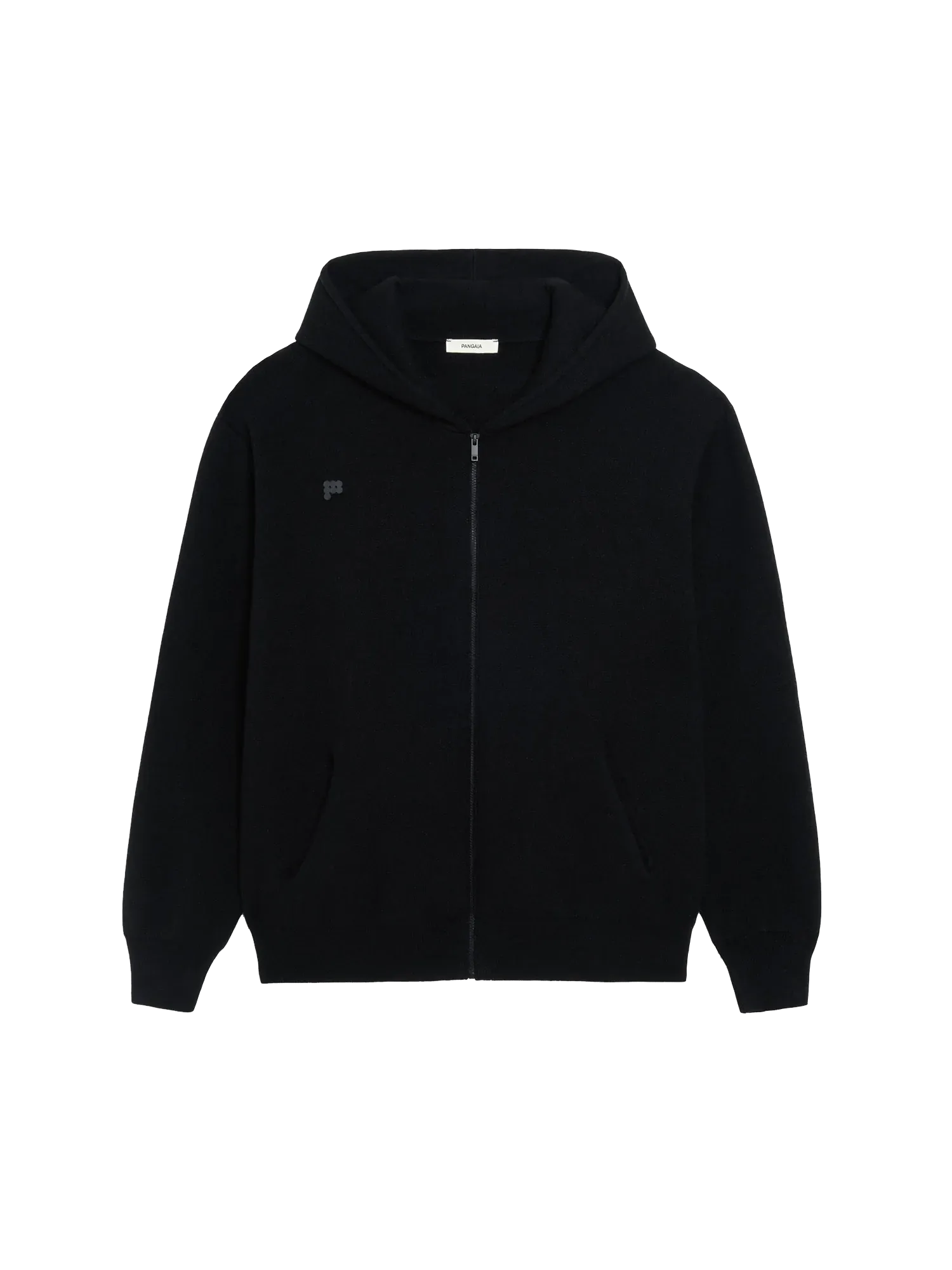 Recycled Cashmere Zipped Hoodie—black