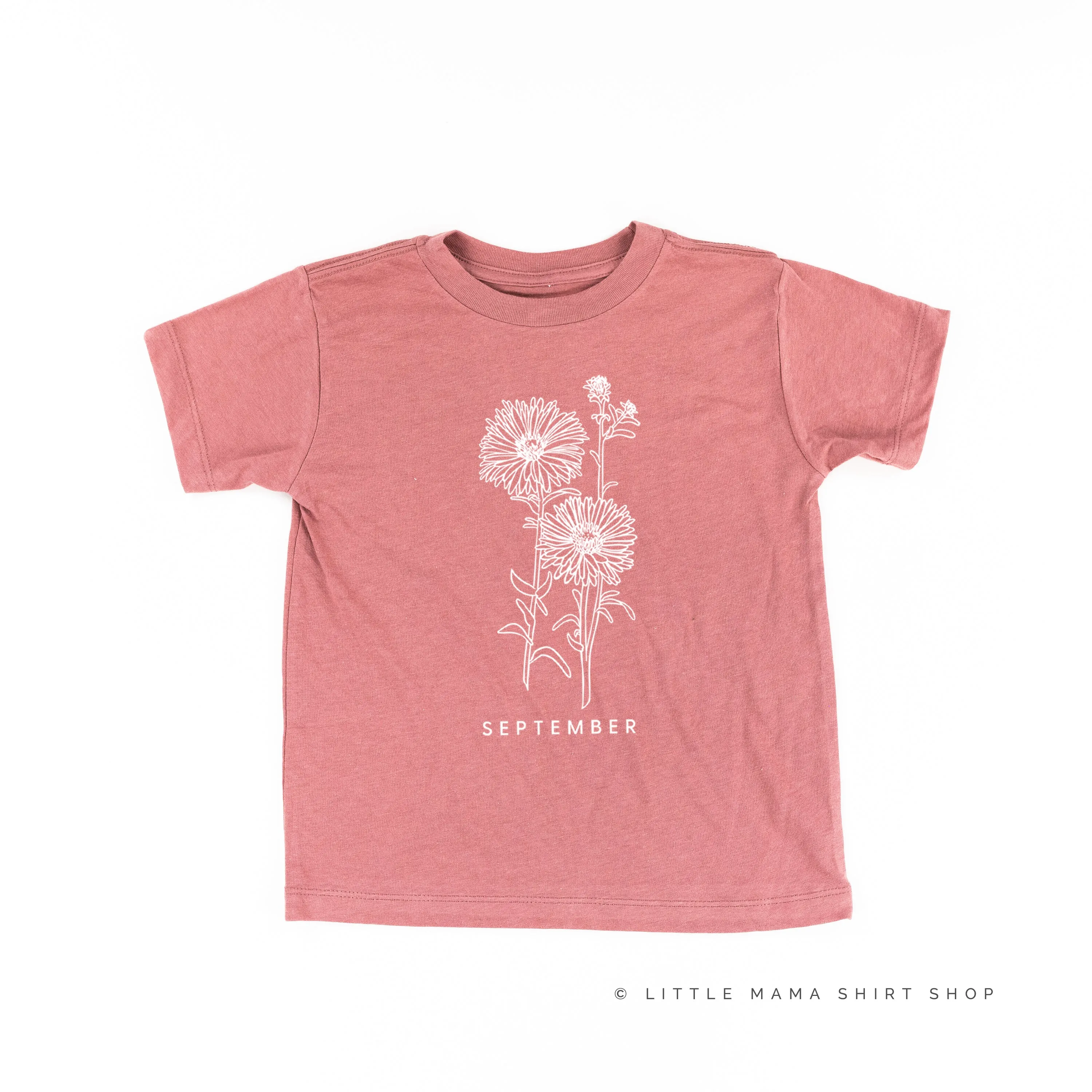 SEPTEMBER BIRTH FLOWER - Aster - Short Sleeve Child Shirt