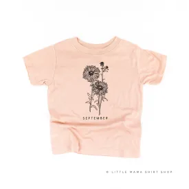 SEPTEMBER BIRTH FLOWER - Aster - Short Sleeve Child Shirt