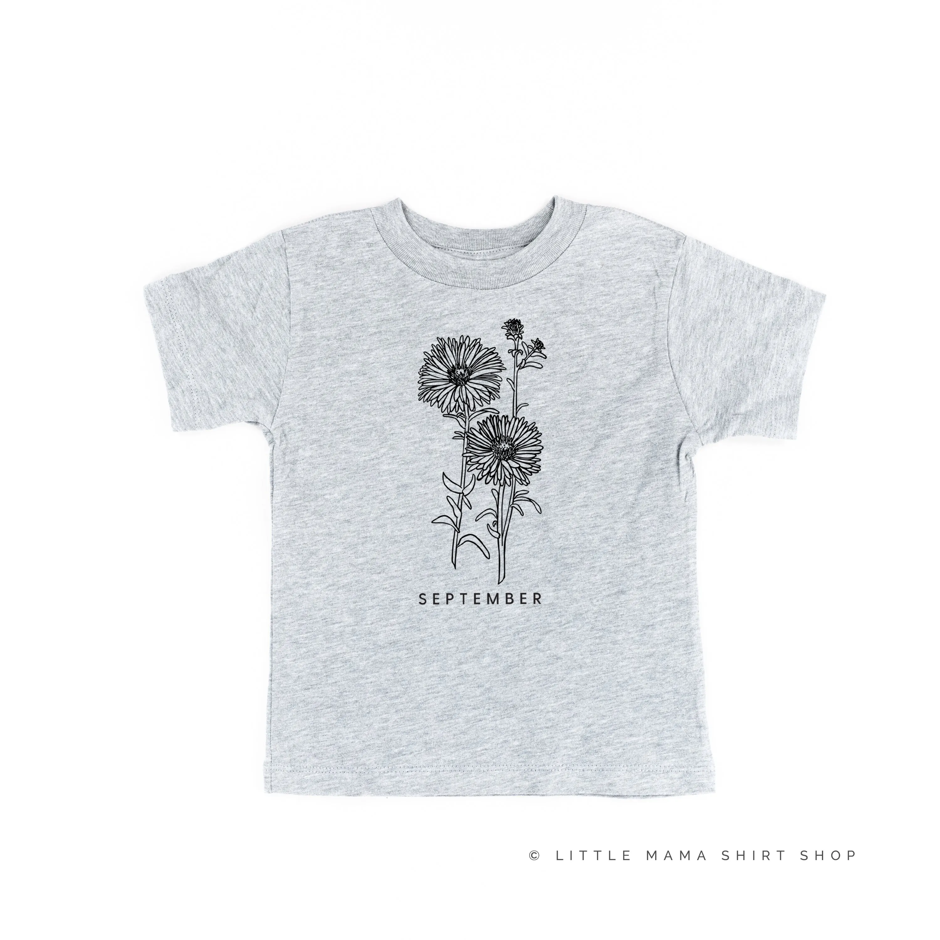 SEPTEMBER BIRTH FLOWER - Aster - Short Sleeve Child Shirt