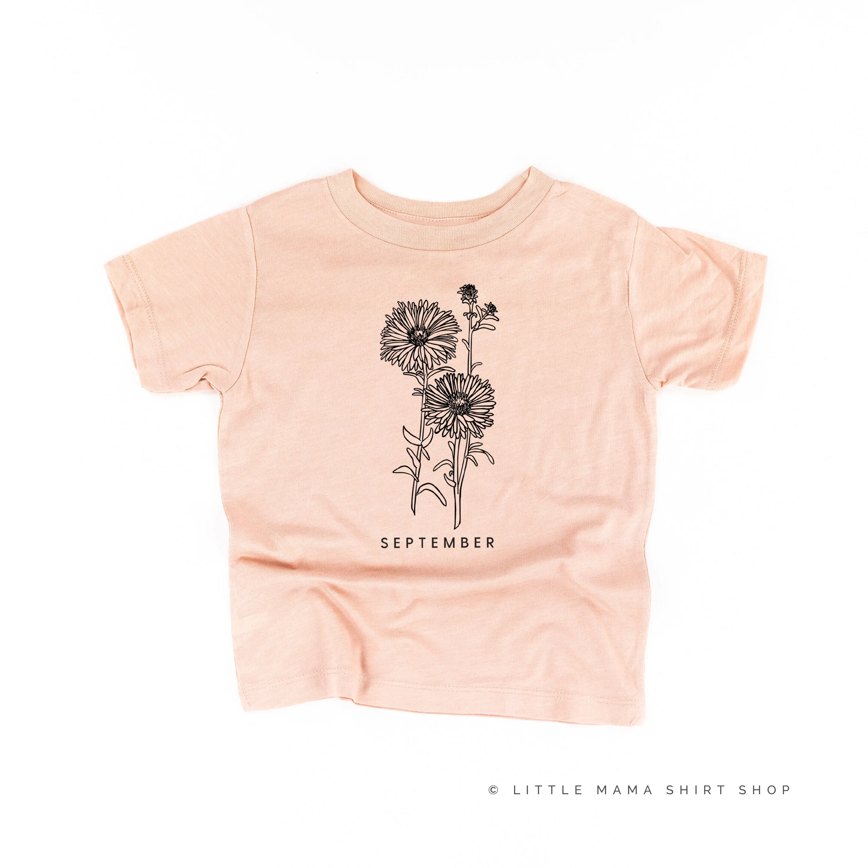 SEPTEMBER BIRTH FLOWER - Aster - Short Sleeve Child Shirt