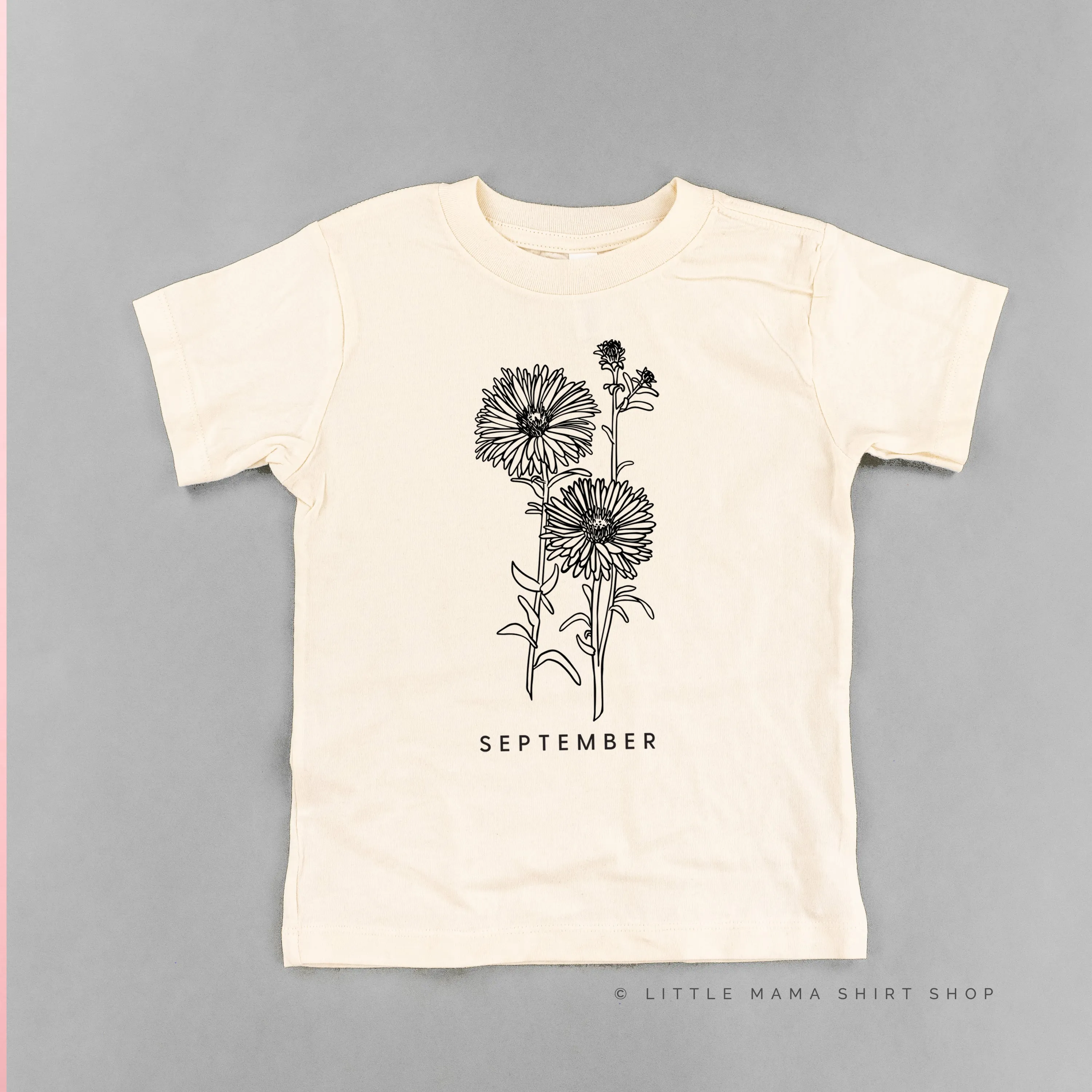 SEPTEMBER BIRTH FLOWER - Aster - Short Sleeve Child Shirt