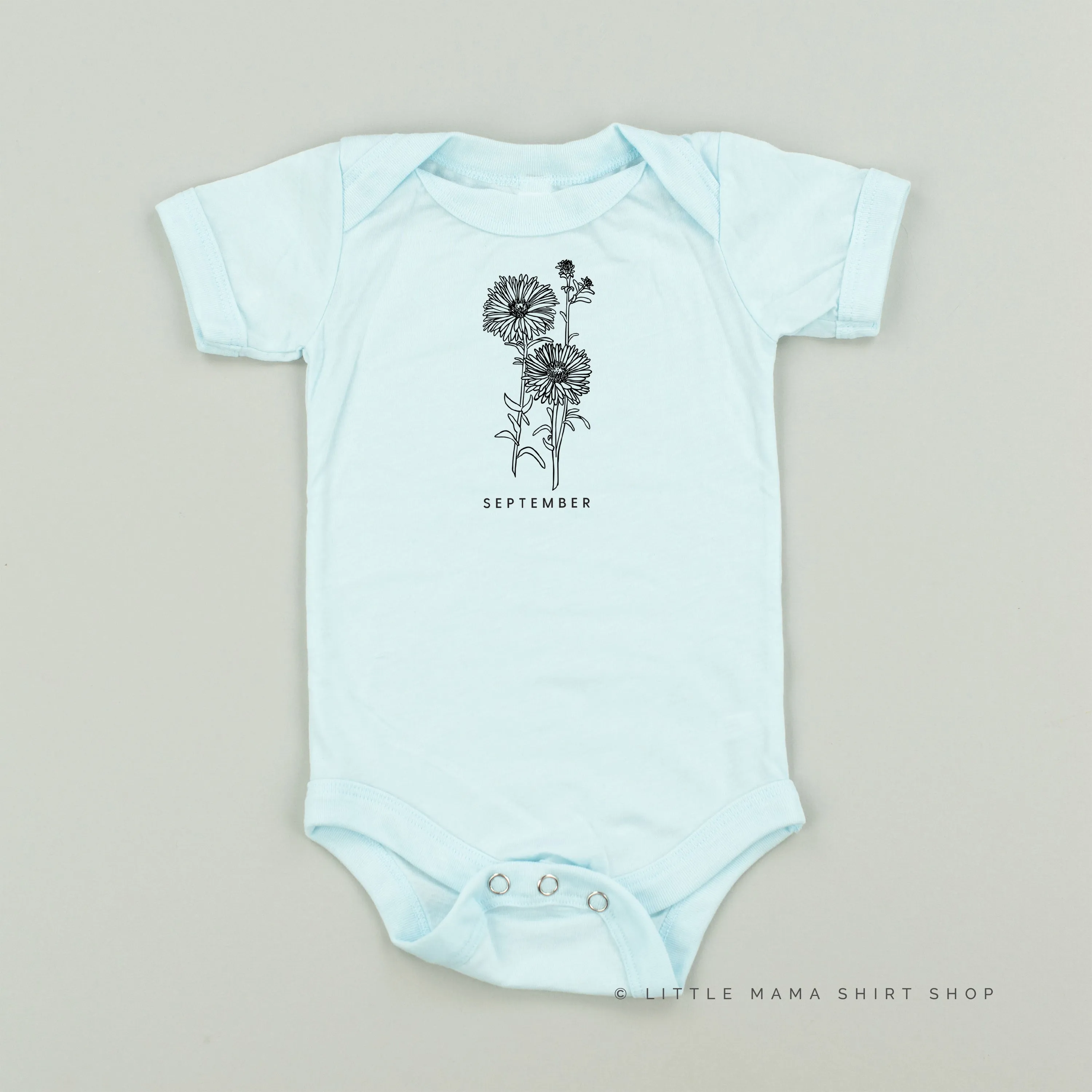 SEPTEMBER BIRTH FLOWER - Aster - Short Sleeve Child Shirt