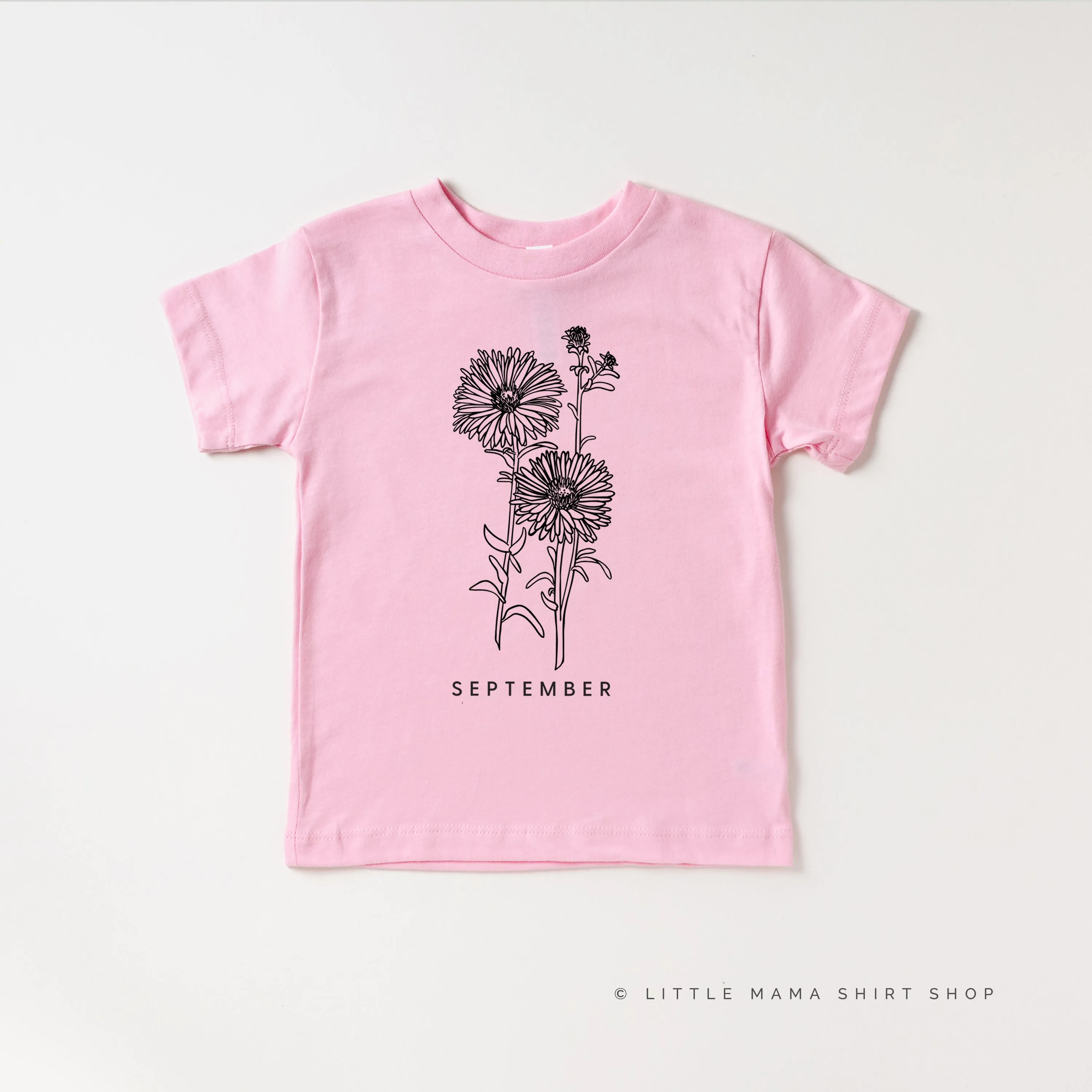 SEPTEMBER BIRTH FLOWER - Aster - Short Sleeve Child Shirt