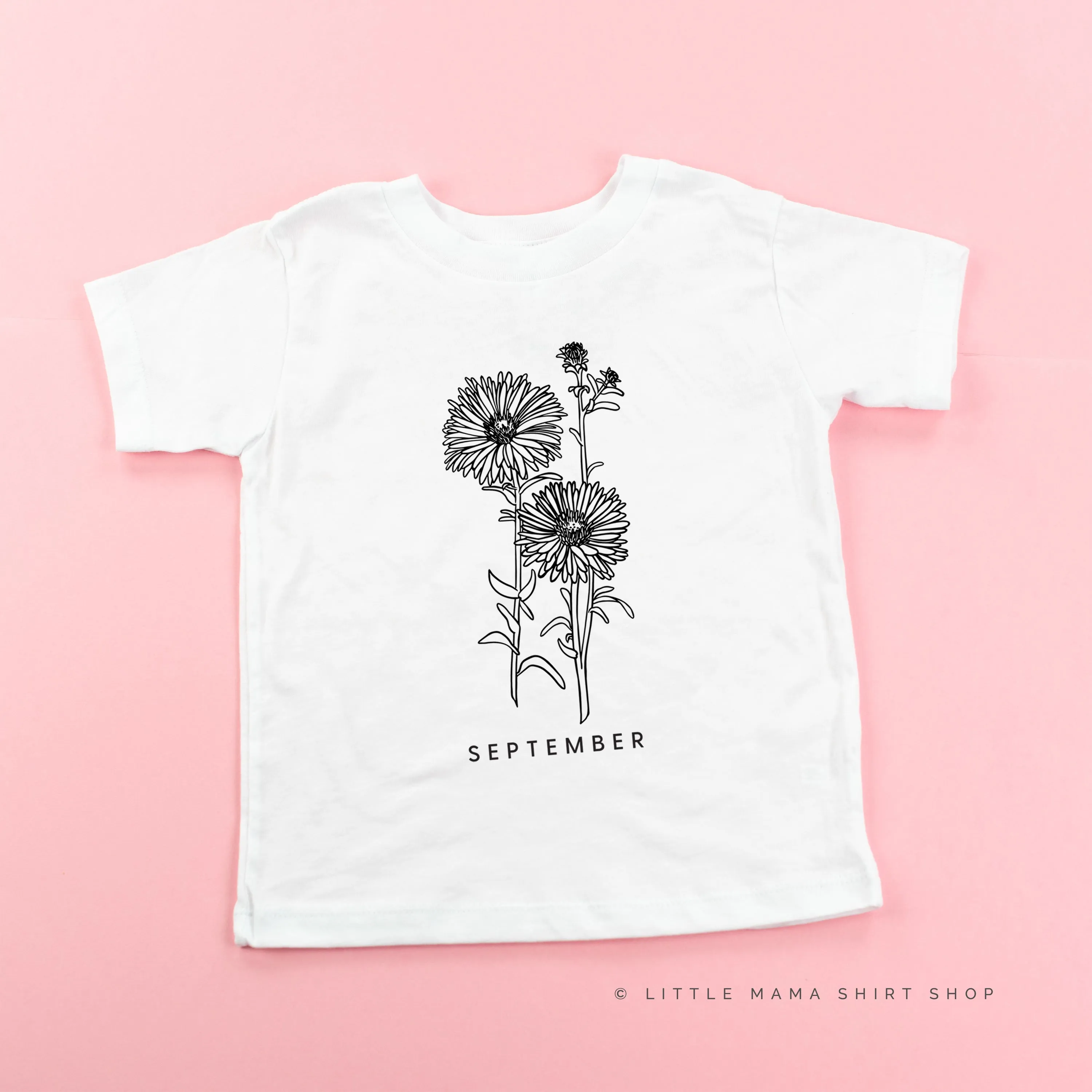 SEPTEMBER BIRTH FLOWER - Aster - Short Sleeve Child Shirt