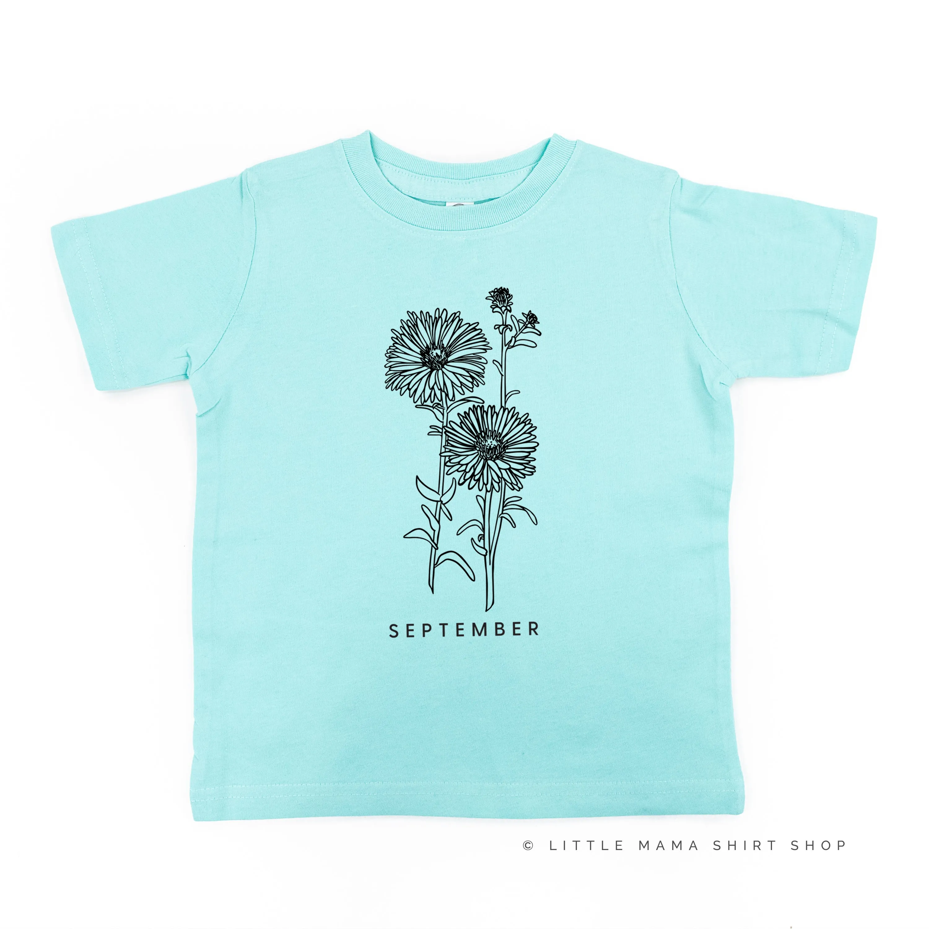 SEPTEMBER BIRTH FLOWER - Aster - Short Sleeve Child Shirt