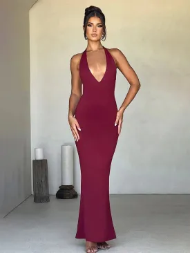 Slim Bodycon Mermaid Long Backless Nightclub Sexy Spring Summer Maxi Dress