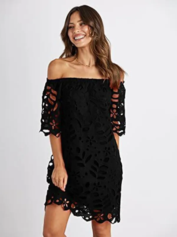 TEEK - Off-Shoulder Macrame Dress