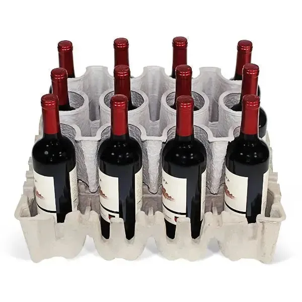 Twelve (12) Bottle Stand Up Wine Shipper Tray Set